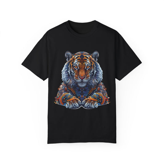 Lion Head Cool Graphic Design Novelty Unisex Garment-dyed T-shirt