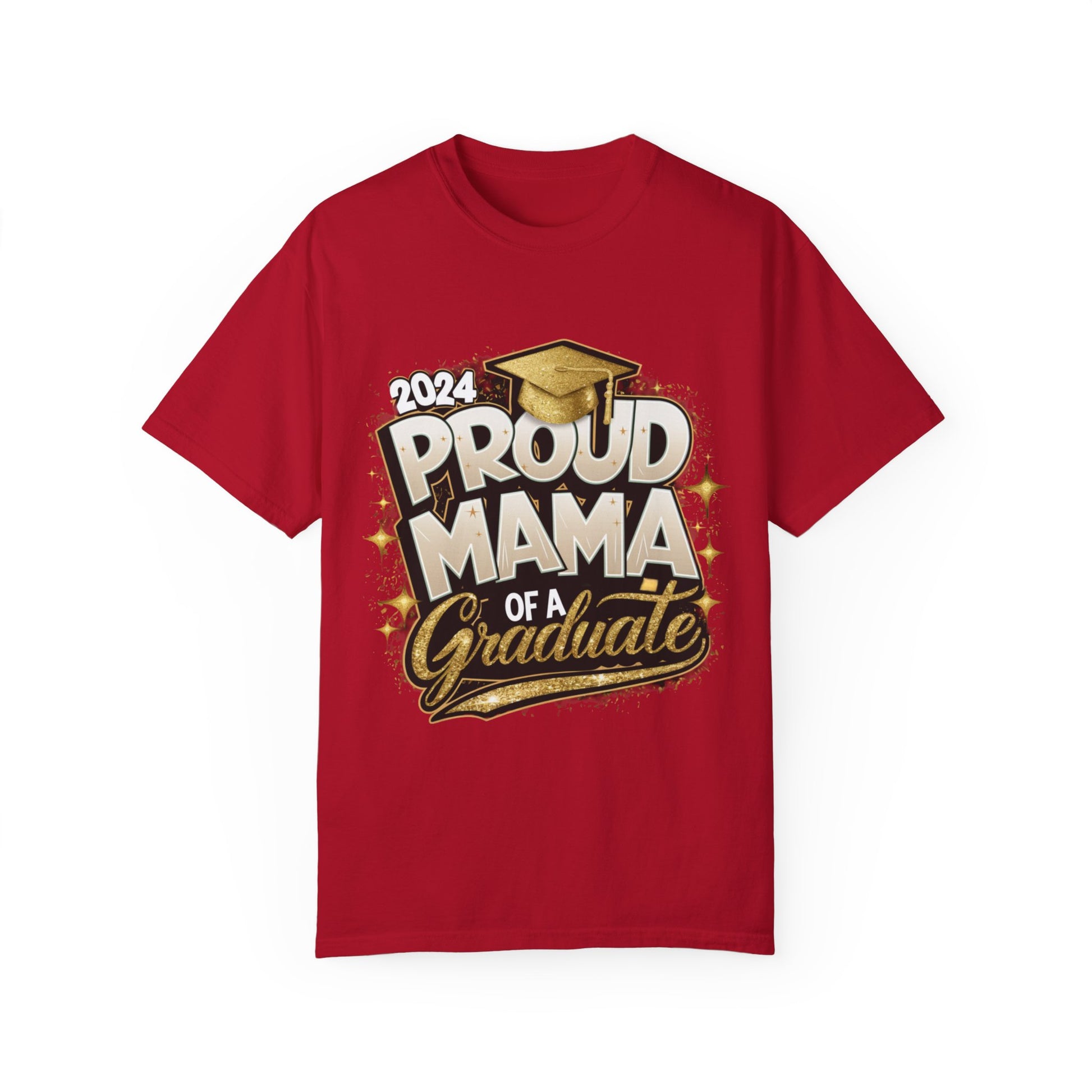 Proud Mama of a 2024 Graduate Unisex Garment-dyed T-shirt Cotton Funny Humorous Graphic Soft Premium Unisex Men Women Red T-shirt Birthday Gift-2