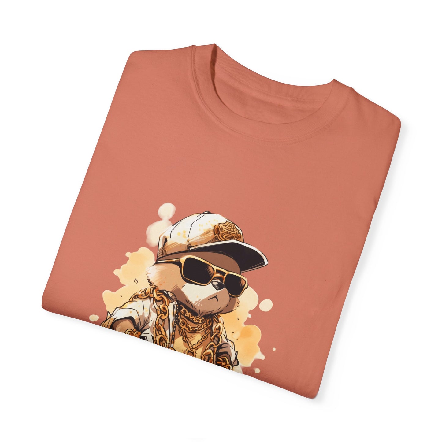 Hip Hop Teddy Bear Graphic Unisex Garment-dyed T-shirt Cotton Funny Humorous Graphic Soft Premium Unisex Men Women Terracotta T-shirt Birthday Gift-56