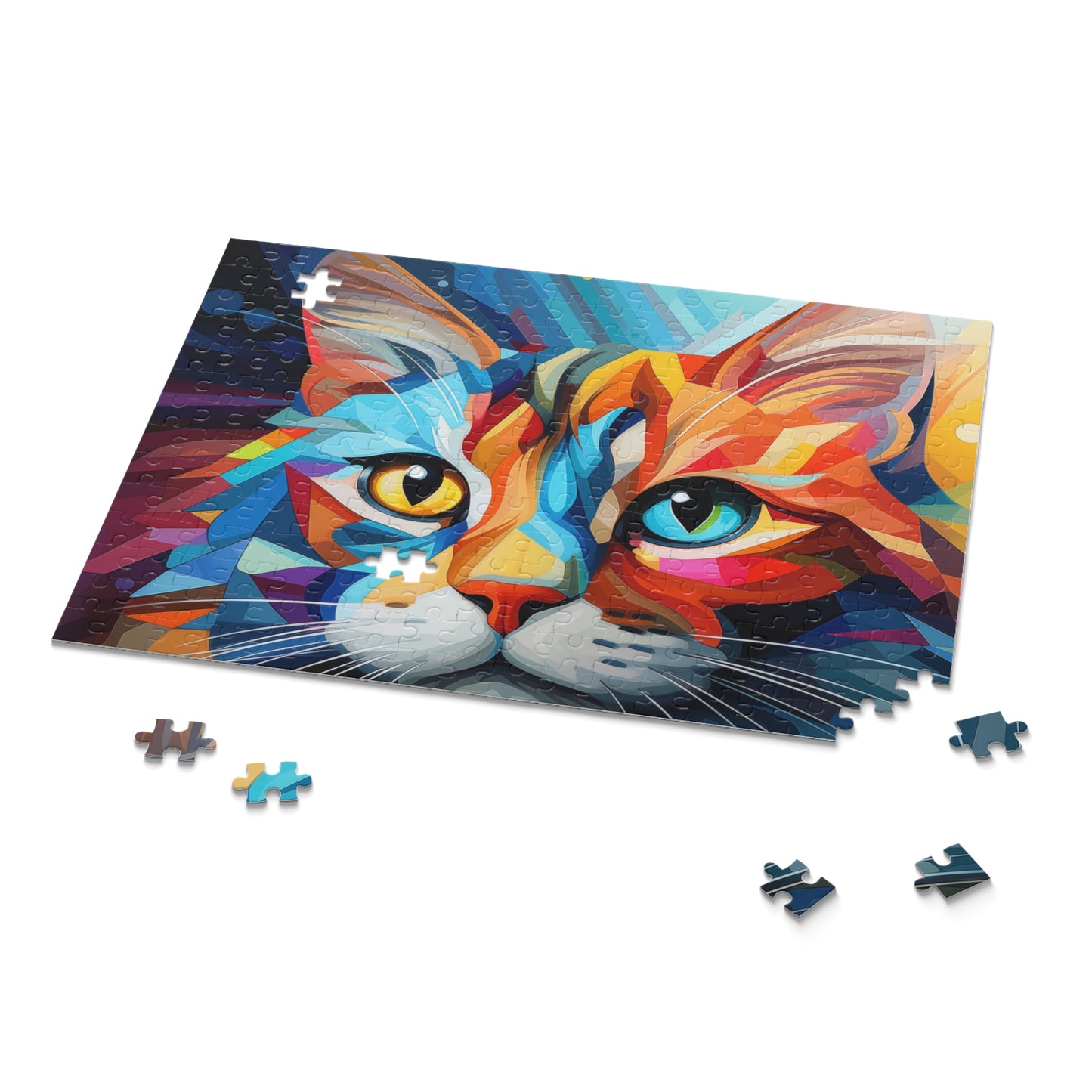Abstract Oil Paint Colorful Cat Jigsaw Puzzle Adult Birthday Business Jigsaw Puzzle Gift for Him Funny Humorous Indoor Outdoor Game Gift For Her Online-9