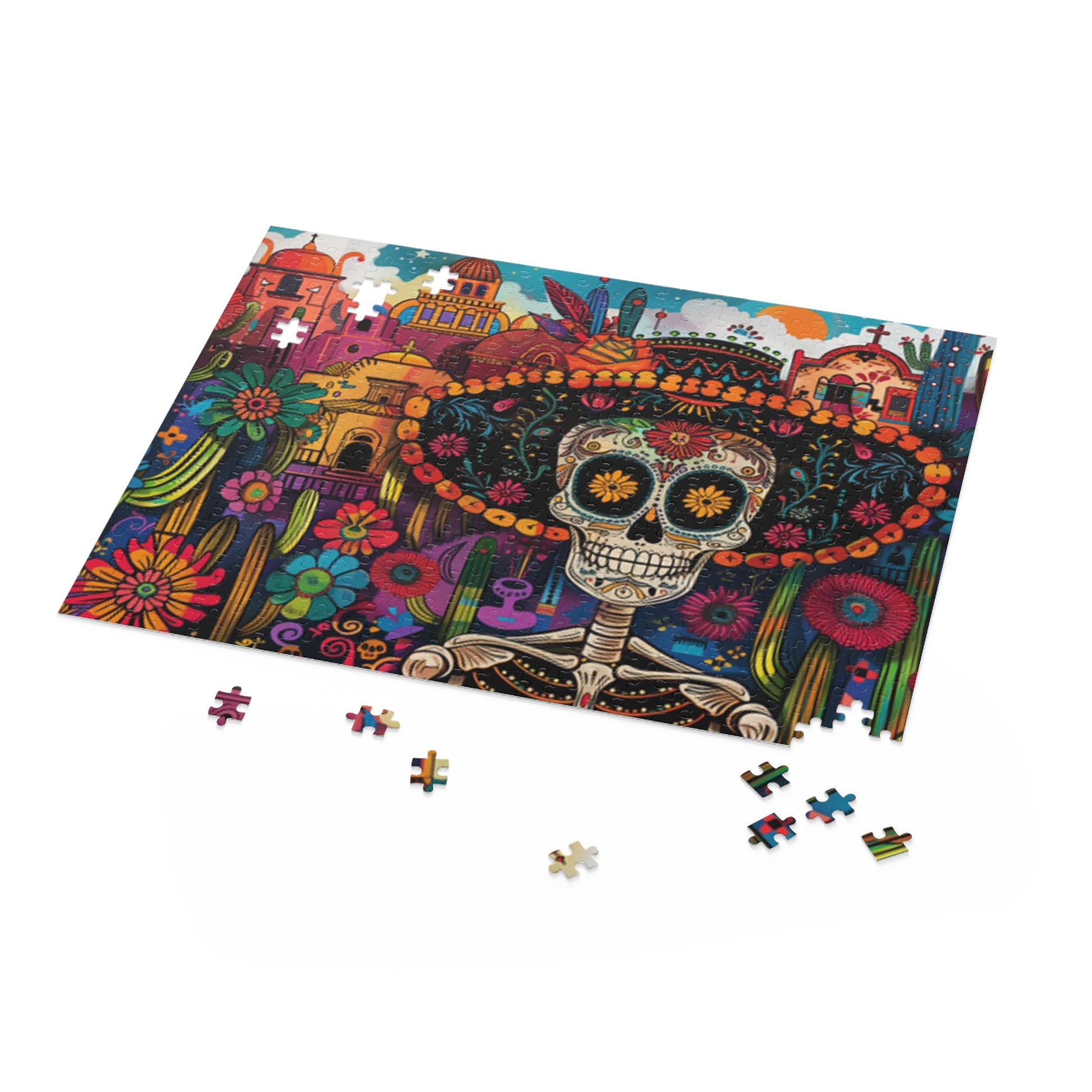 Mexican Art Day of the Dead Día de Muertos Jigsaw Puzzle Adult Birthday Business Jigsaw Puzzle Gift for Him Funny Humorous Indoor Outdoor Game Gift For Her Online-5