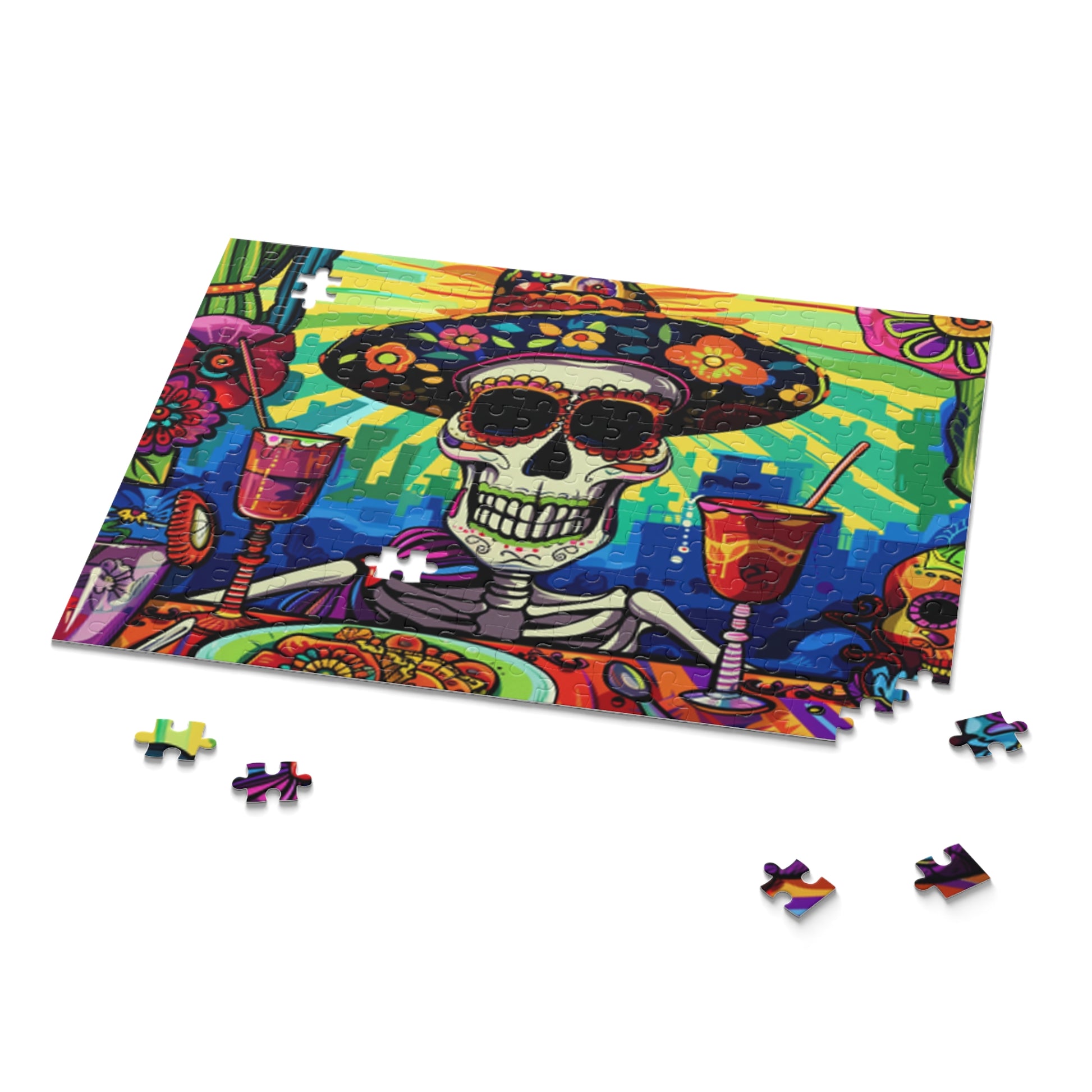 Mexican Art Day of the Dead Día de Muertos Jigsaw Puzzle Adult Birthday Business Jigsaw Puzzle Gift for Him Funny Humorous Indoor Outdoor Game Gift For Her Online-9