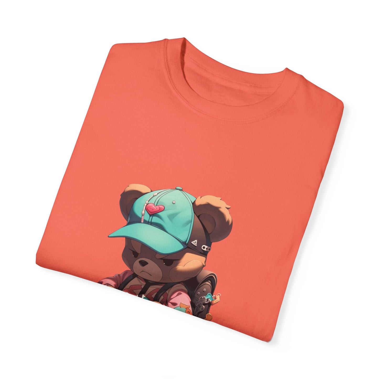 Hip Hop Teddy Bear Graphic Unisex Garment-dyed T-shirt Cotton Funny Humorous Graphic Soft Premium Unisex Men Women Bright Salmon T-shirt Birthday Gift-32