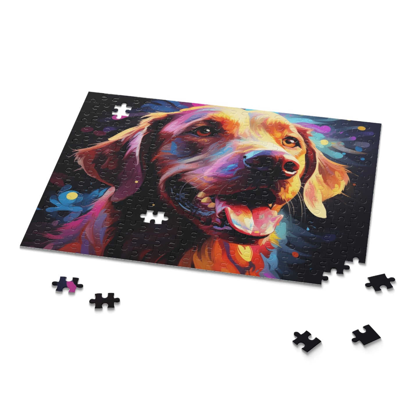 Labrador Dog Retriever Abstract Watercolor Vibrant Jigsaw Puzzle for Boys, Girls, Kids Adult Birthday Business Jigsaw Puzzle Gift for Him Funny Humorous Indoor Outdoor Game Gift For Her Online-9