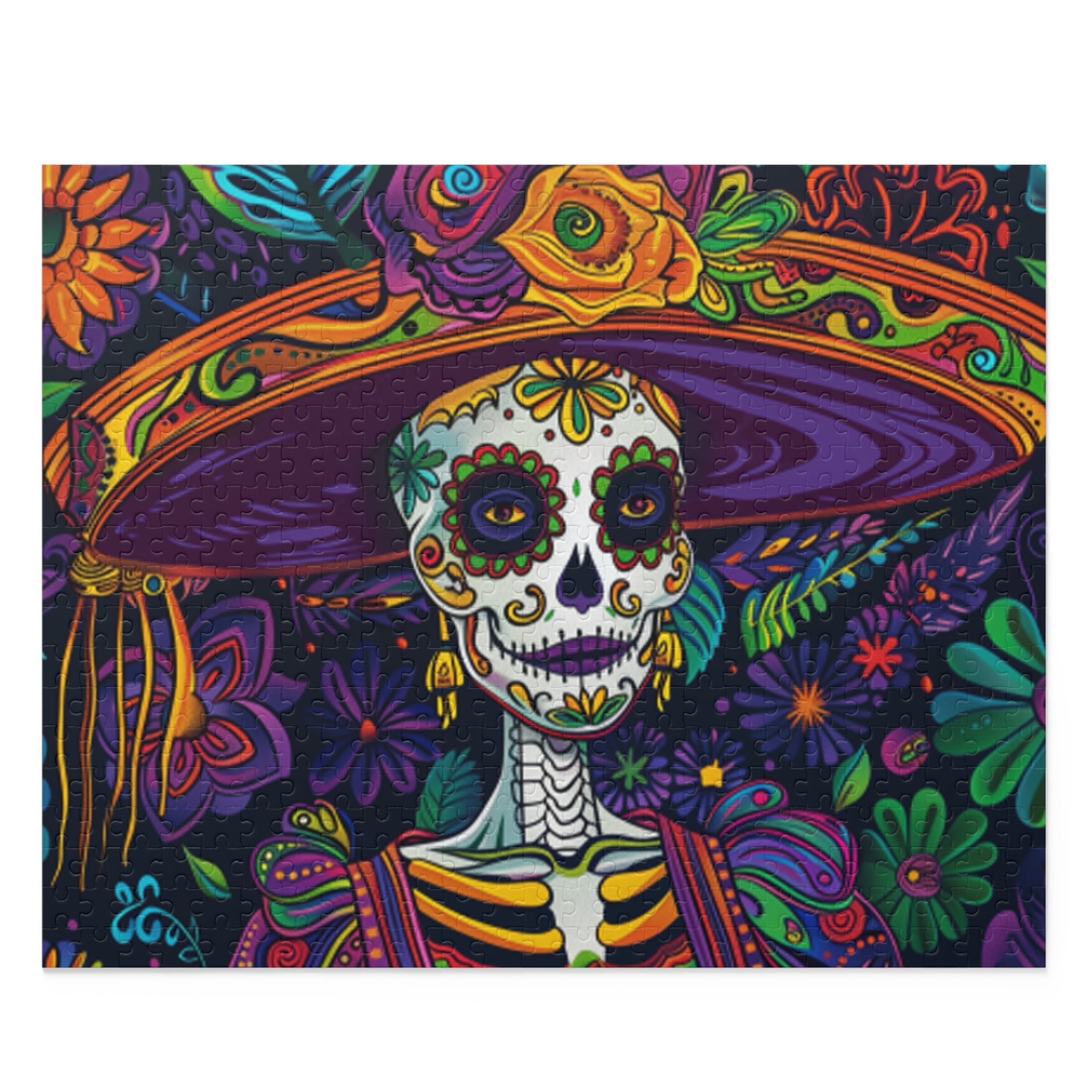 Mexican Art Day of the Dead Día de Muertos Jigsaw Puzzle Adult Birthday Business Jigsaw Puzzle Gift for Him Funny Humorous Indoor Outdoor Game Gift For Her Online-1