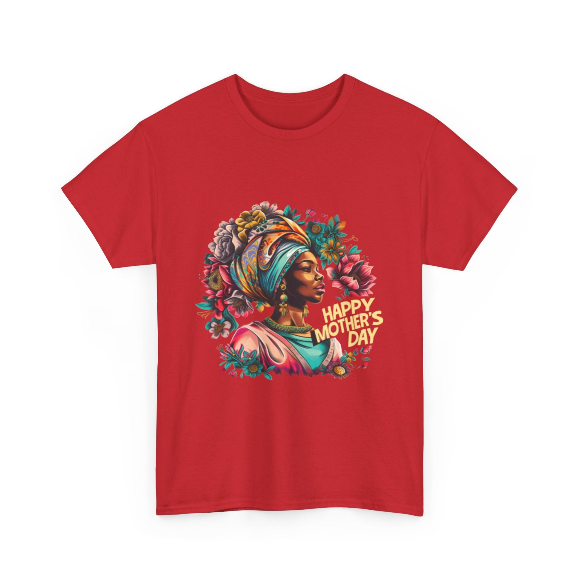 Happy Mother's Day African American Mom Graphic Unisex Heavy Cotton Tee Cotton Funny Humorous Graphic Soft Premium Unisex Men Women Red T-shirt Birthday Gift-33