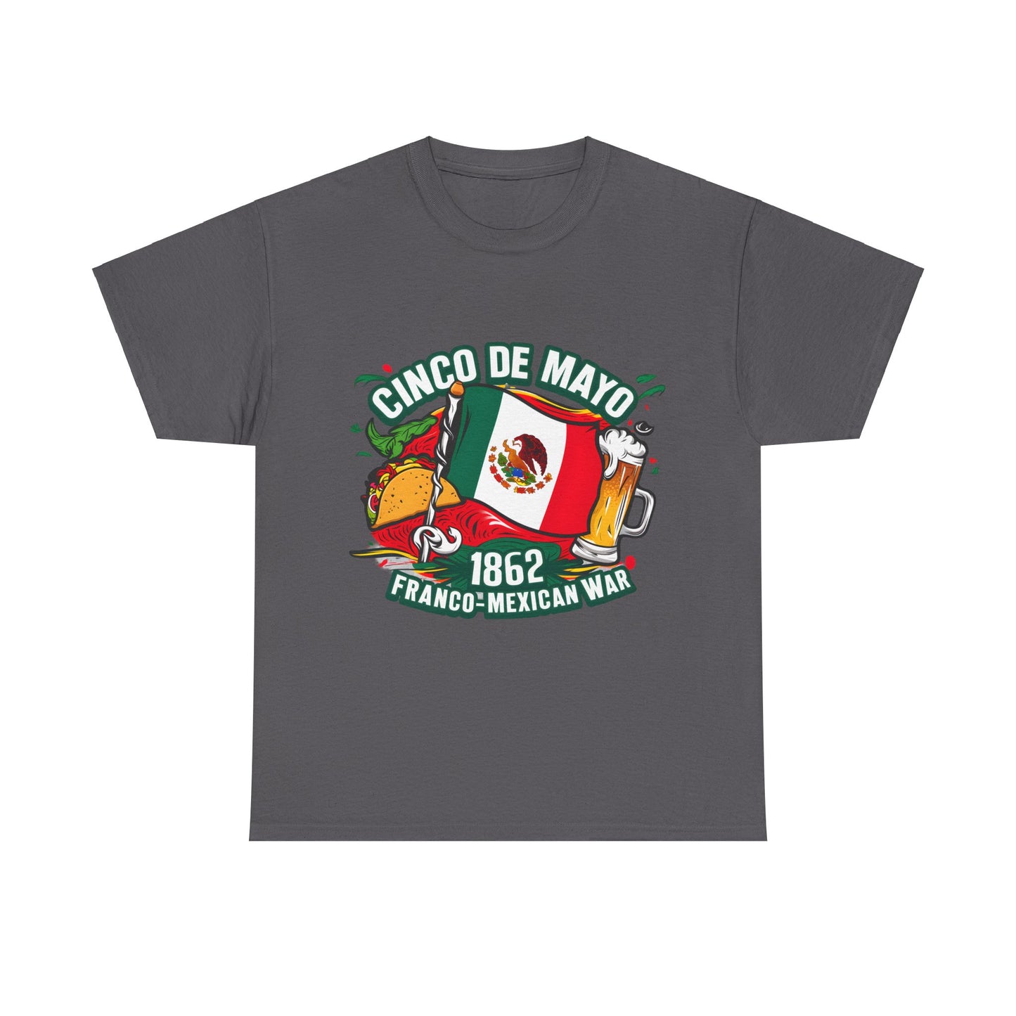 Cinco De Mayo Mexican Independence Day Graphic Unisex Heavy Cotton Tee Cotton Funny Humorous Graphic Soft Premium Unisex Men Women Charcoal T-shirt Birthday Gift-2