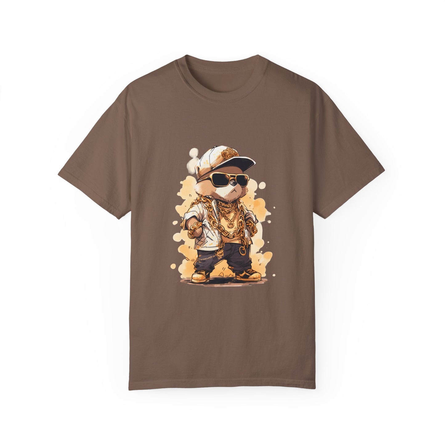 Hip Hop Teddy Bear Graphic Unisex Garment-dyed T-shirt Cotton Funny Humorous Graphic Soft Premium Unisex Men Women Espresso T-shirt Birthday Gift-15