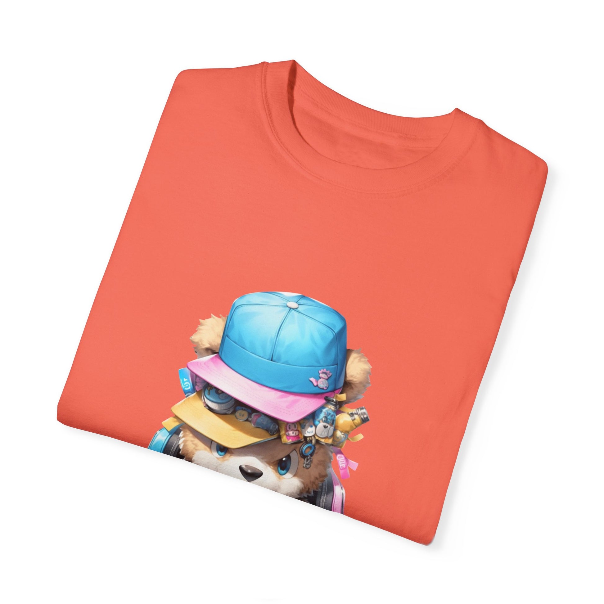 Hip Hop Teddy Bear Graphic Unisex Garment-dyed T-shirt Cotton Funny Humorous Graphic Soft Premium Unisex Men Women Bright Salmon T-shirt Birthday Gift-32