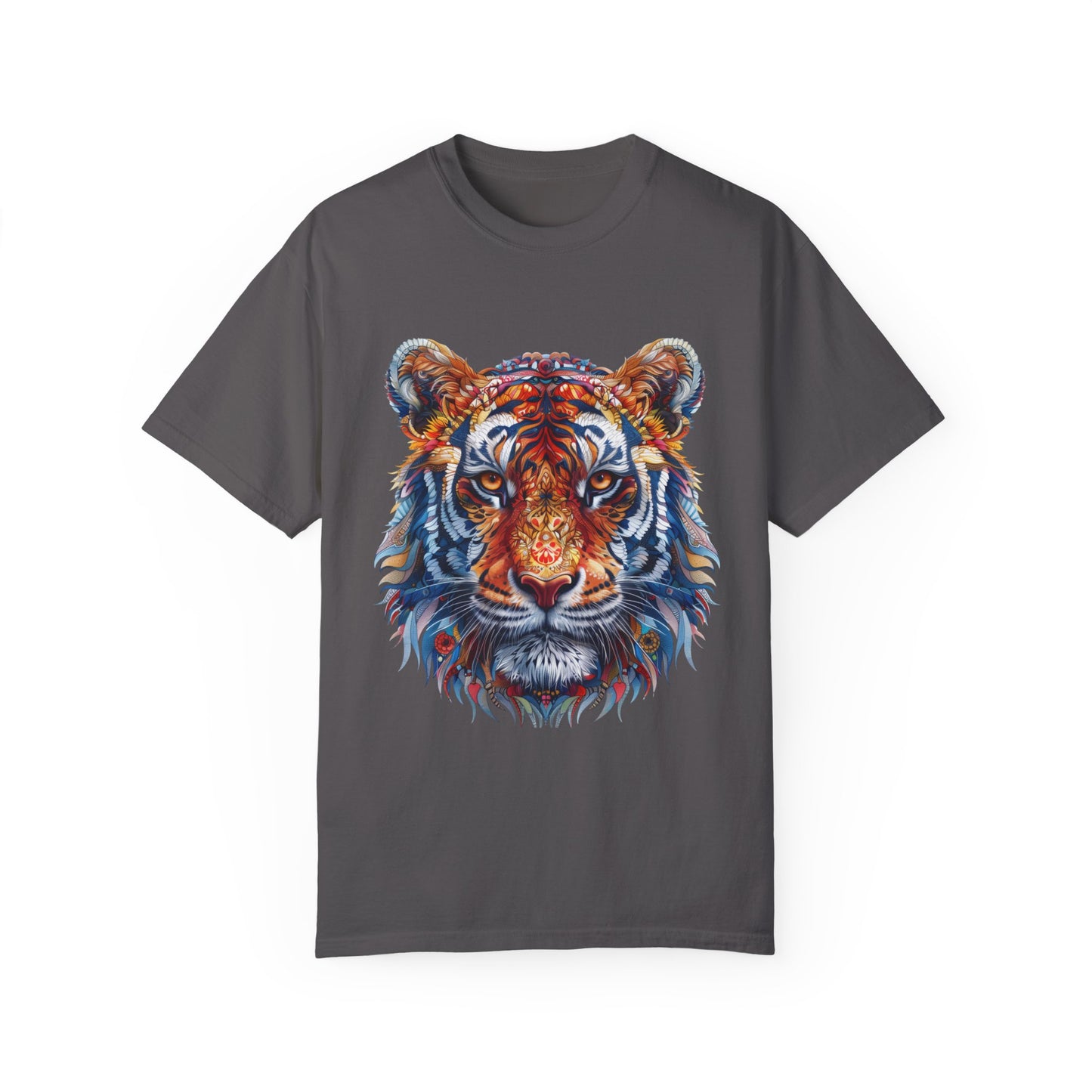 Lion Head Cool Graphic Design Novelty Unisex Garment-dyed T-shirt Cotton Funny Humorous Graphic Soft Premium Unisex Men Women Graphite T-shirt Birthday Gift-8