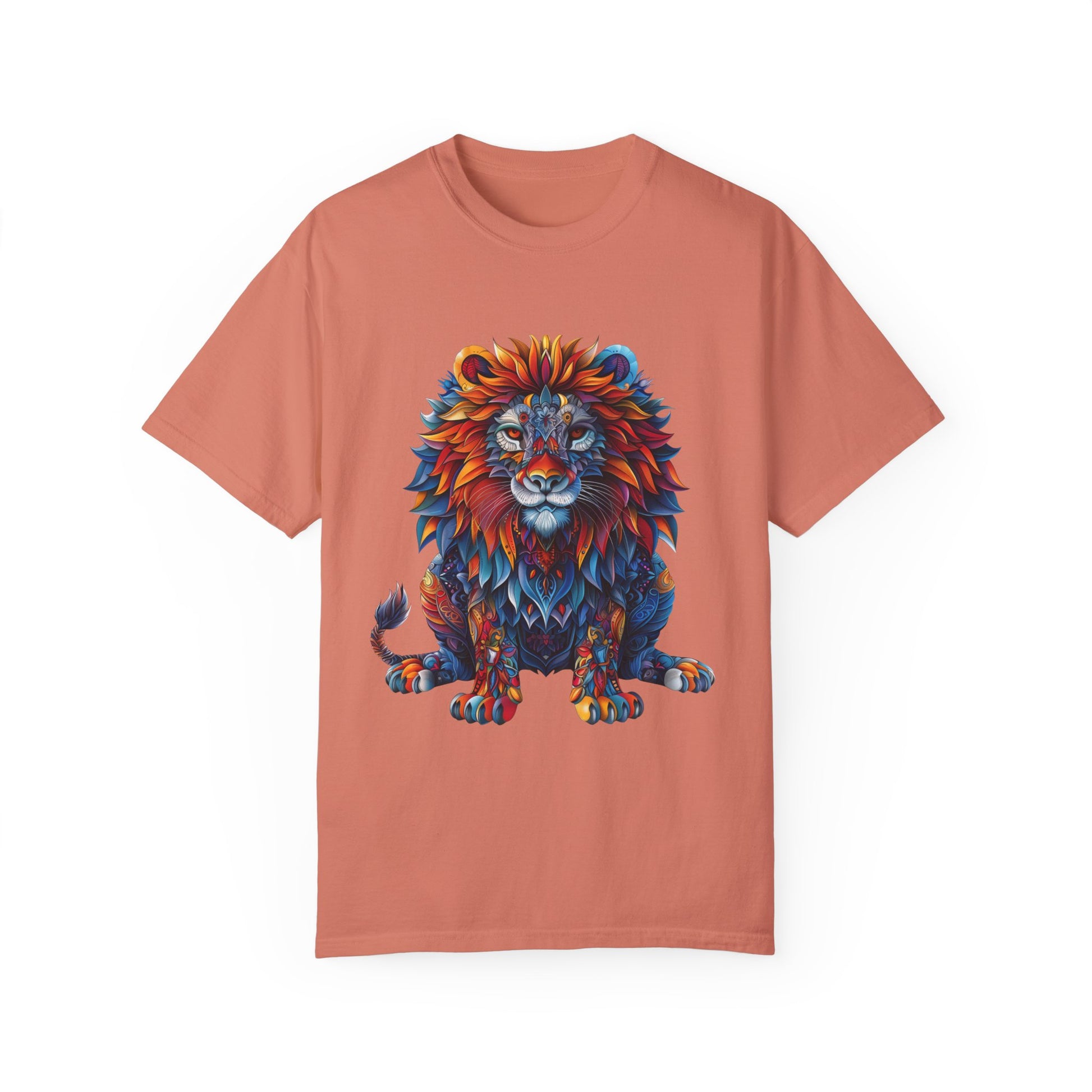 Lion Head Cool Graphic Design Novelty Unisex Garment-dyed T-shirt Cotton Funny Humorous Graphic Soft Premium Unisex Men Women Terracotta T-shirt Birthday Gift-14