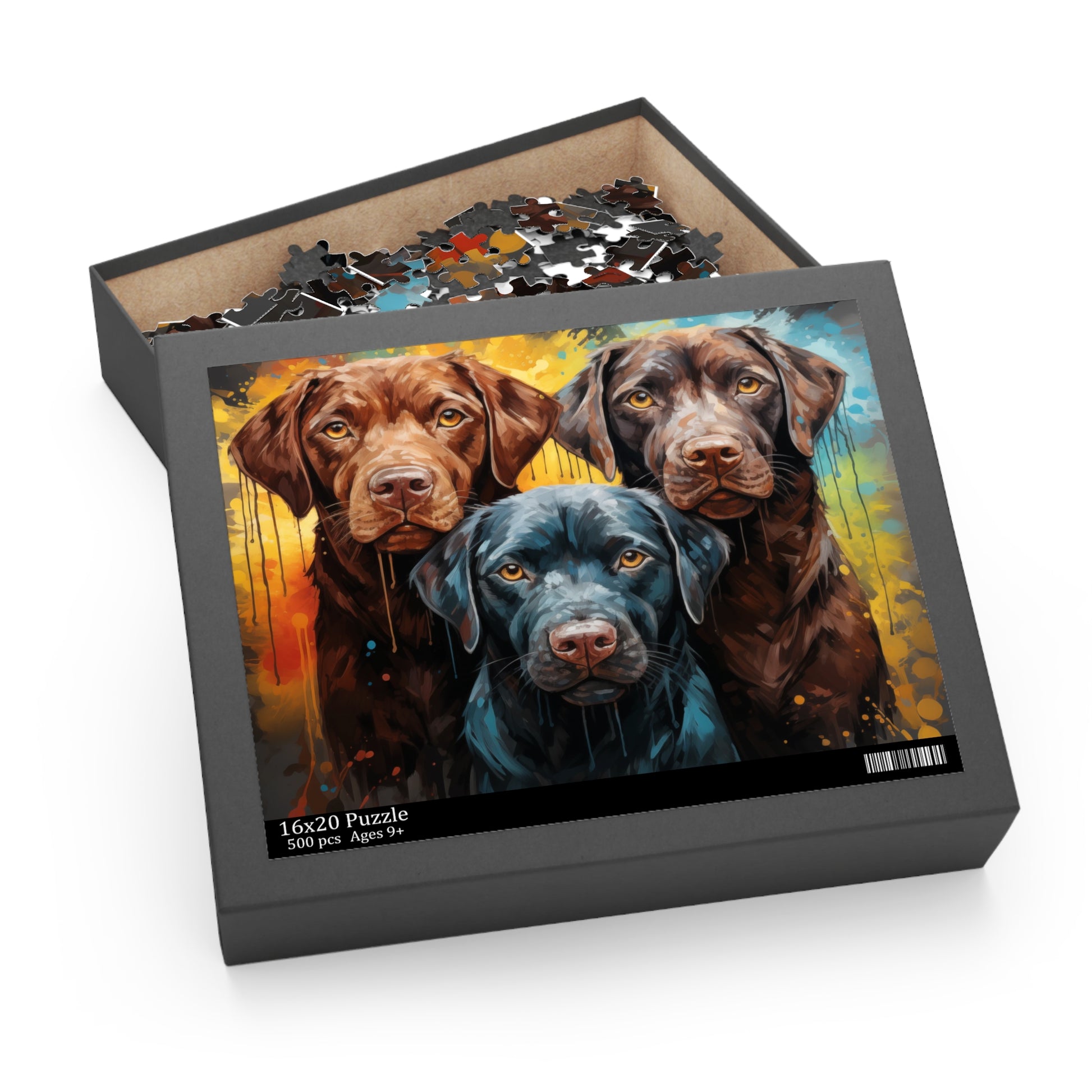 Labrador Abstract Watercolor Vibrant Jigsaw Dog Puzzle Adult Birthday Business Jigsaw Puzzle Gift for Him Funny Humorous Indoor Outdoor Game Gift For Her Online-4