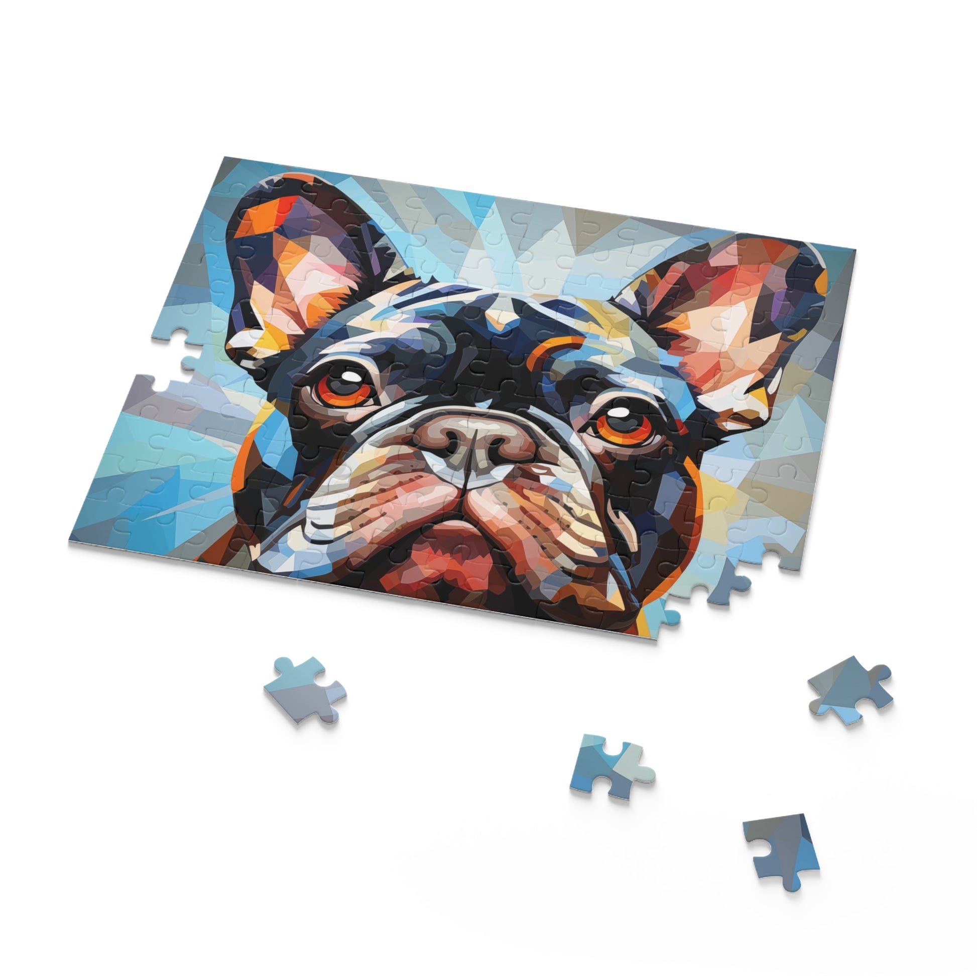 Frenchie Vibrant Abstract Jigsaw Dog Puzzle Oil Paint Adult Birthday Business Jigsaw Puzzle Gift for Him Funny Humorous Indoor Outdoor Game Gift For Her Online-7