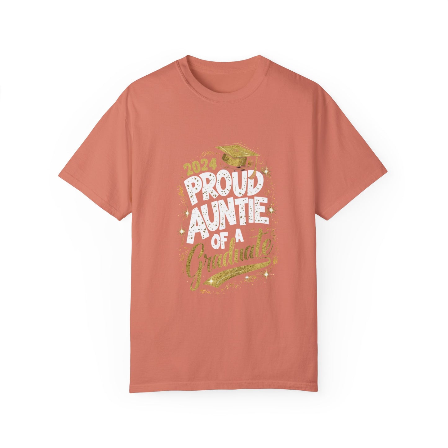 Proud Auntie of a 2024 Graduate Unisex Garment-dyed T-shirt Cotton Funny Humorous Graphic Soft Premium Unisex Men Women Terracotta T-shirt Birthday Gift-14