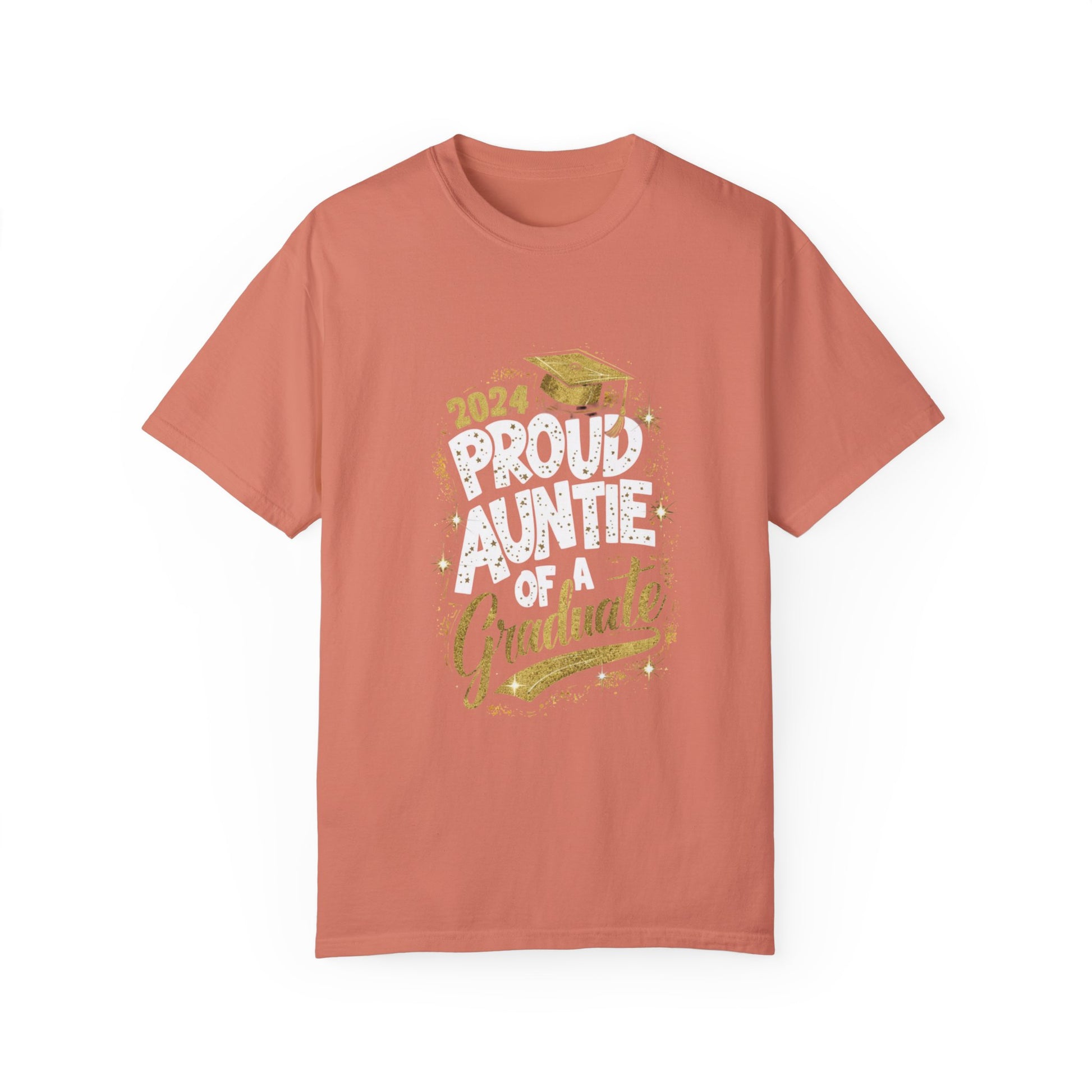 Proud Auntie of a 2024 Graduate Unisex Garment-dyed T-shirt Cotton Funny Humorous Graphic Soft Premium Unisex Men Women Terracotta T-shirt Birthday Gift-14