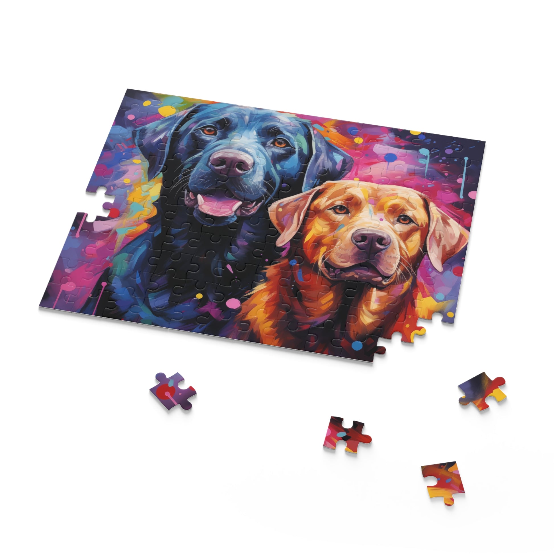 Watercolor Vibrant Labrador Dog Jigsaw Puzzle for Girls, Boys, Kids Adult Birthday Business Jigsaw Puzzle Gift for Him Funny Humorous Indoor Outdoor Game Gift For Her Online-7