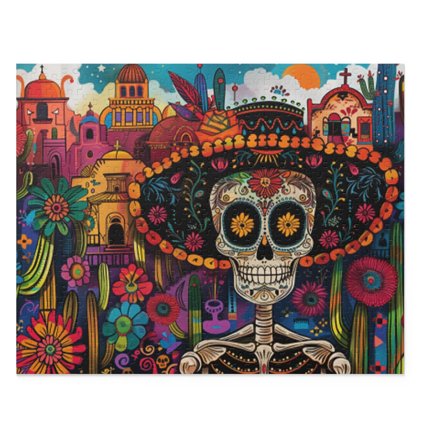Mexican Art Day of the Dead Día de Muertos Jigsaw Puzzle Adult Birthday Business Jigsaw Puzzle Gift for Him Funny Humorous Indoor Outdoor Game Gift For Her Online-1