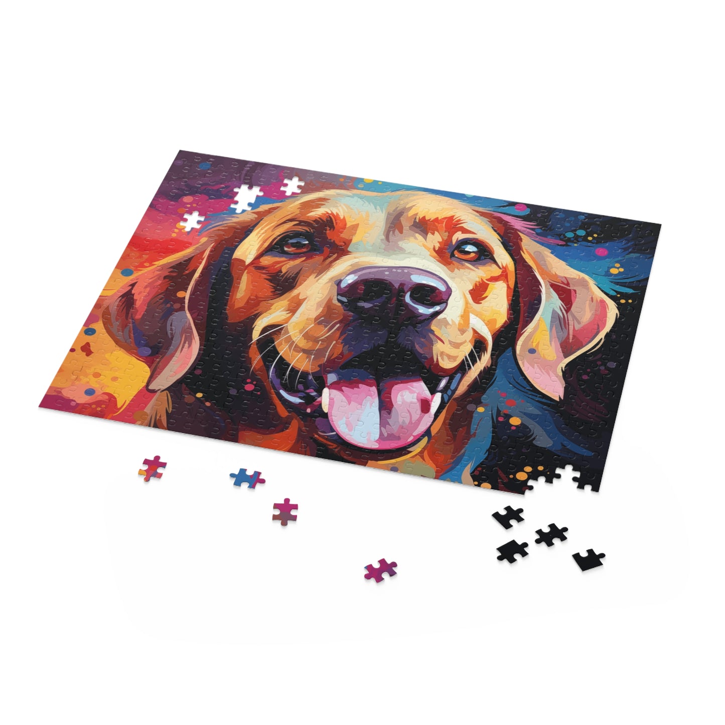 Labrador Dog Watercolor Abstract Vibrant Jigsaw Puzzle for Girls, Boys, Kids Adult Birthday Business Jigsaw Puzzle Gift for Him Funny Humorous Indoor Outdoor Game Gift For Her Online-5