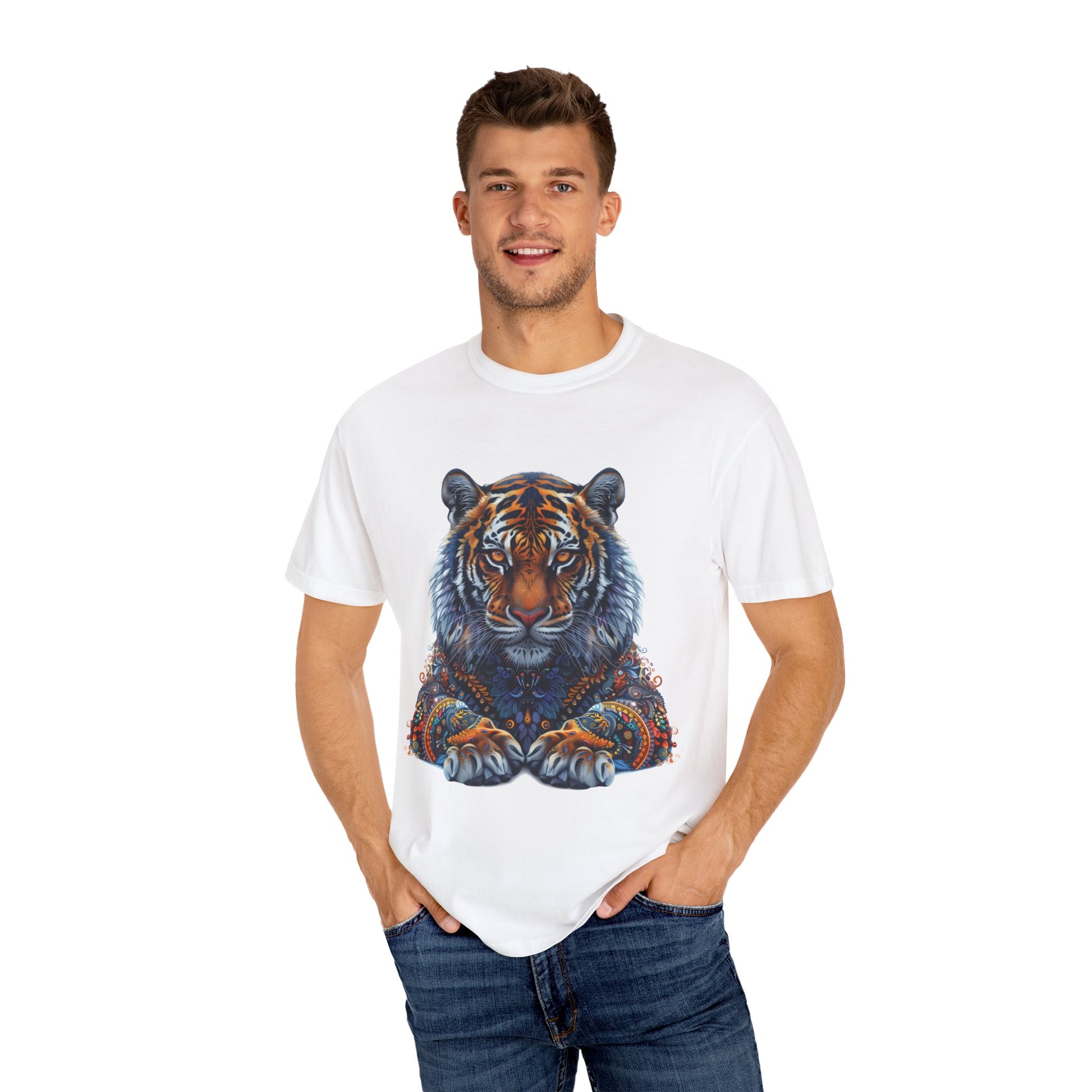 Lion Head Cool Graphic Design Novelty Unisex Garment-dyed T-shirt Cotton Funny Humorous Graphic Soft Premium Unisex Men Women White T-shirt Birthday Gift-24