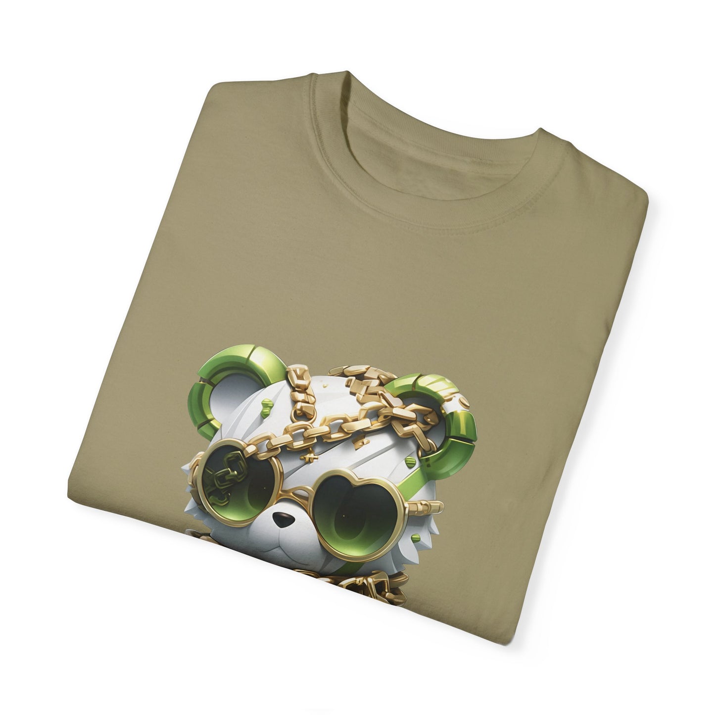 Hip Hop Teddy Bear Graphic Unisex Garment-dyed T-shirt Cotton Funny Humorous Graphic Soft Premium Unisex Men Women Khaki T-shirt Birthday Gift-47