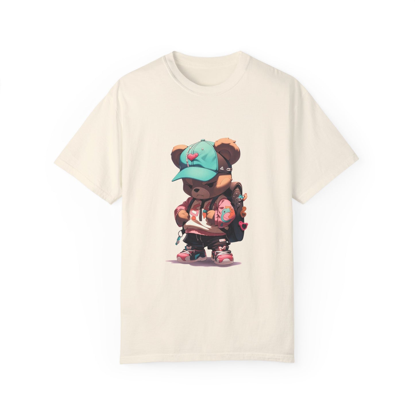 Hip Hop Teddy Bear Graphic Unisex Garment-dyed T-shirt Cotton Funny Humorous Graphic Soft Premium Unisex Men Women Ivory T-shirt Birthday Gift-10