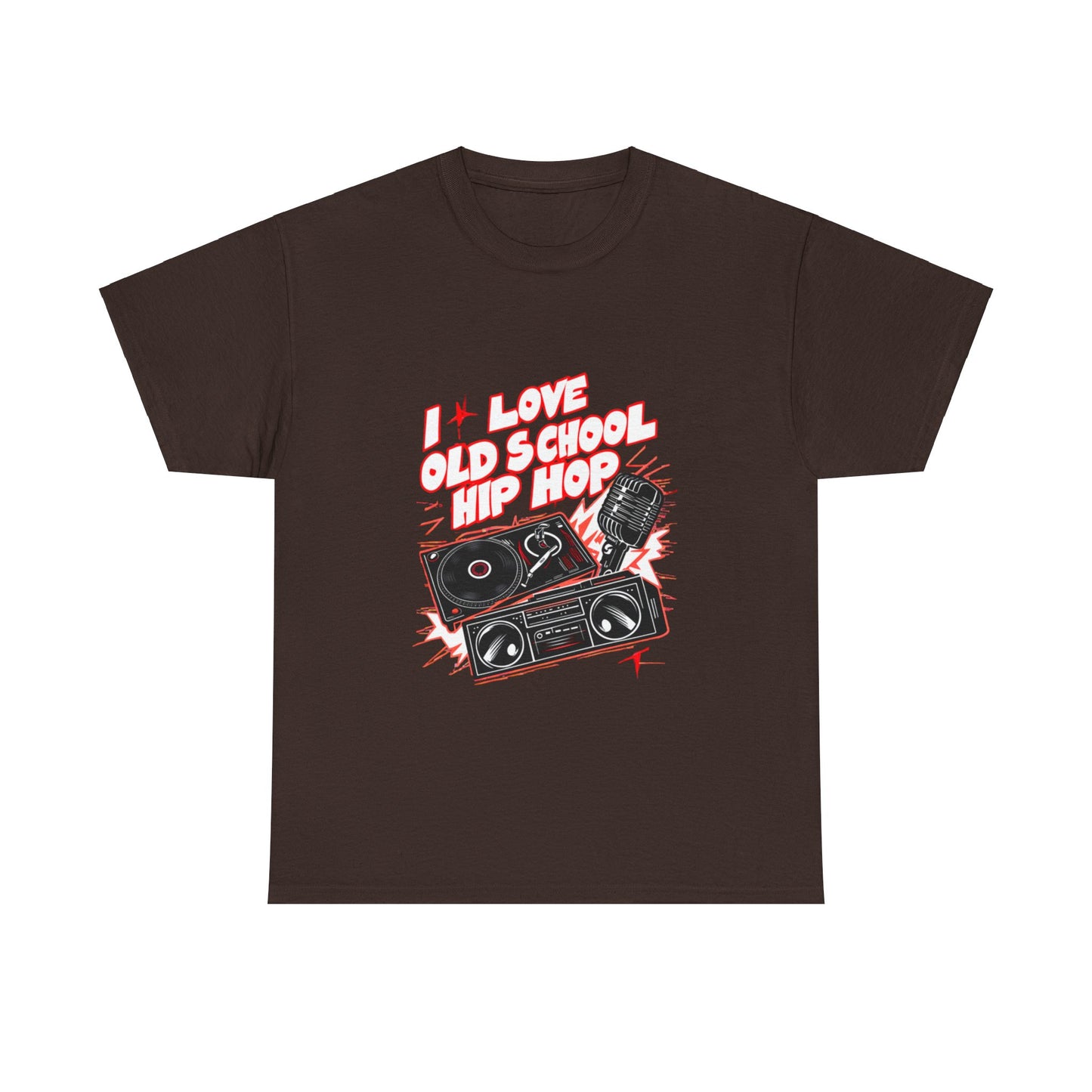 I Love Old School Hip Hop Urban Graphic Unisex Heavy Cotton Tee Cotton Funny Humorous Graphic Soft Premium Unisex Men Women Dark Chocolate T-shirt Birthday Gift-3