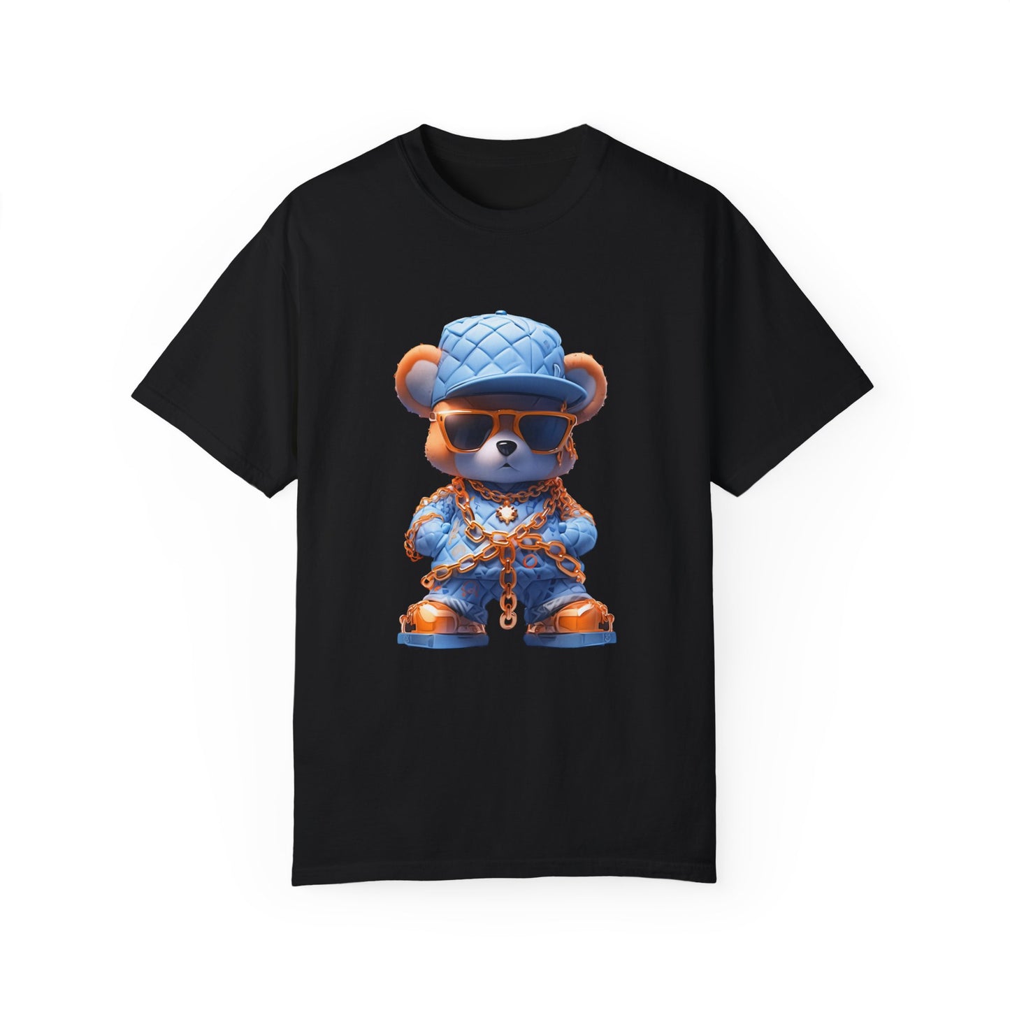 Hip Hop Teddy Bear Graphic Unisex Garment-dyed T-shirt Cotton Funny Humorous Graphic Soft Premium Unisex Men Women Black T-shirt Birthday Gift-1