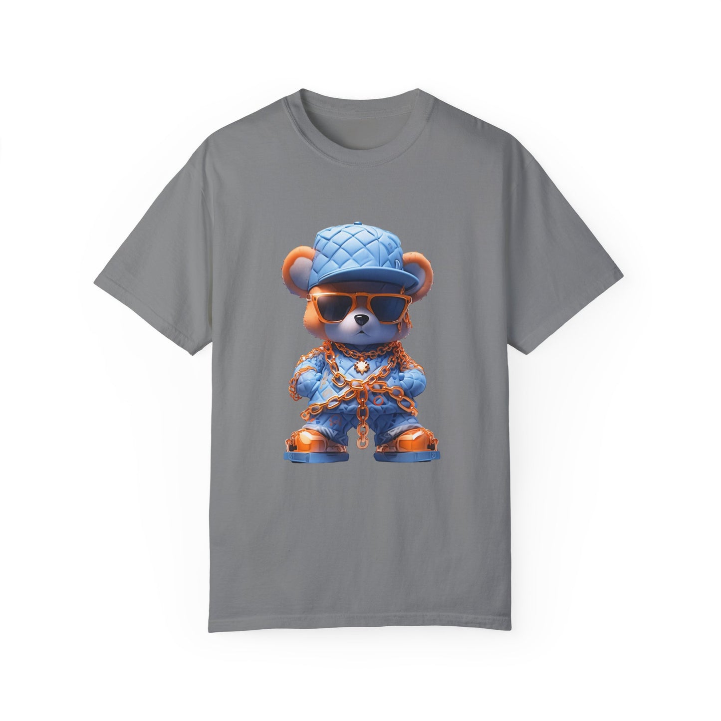 Hip Hop Teddy Bear Graphic Unisex Garment-dyed T-shirt Cotton Funny Humorous Graphic Soft Premium Unisex Men Women Grey T-shirt Birthday Gift-9