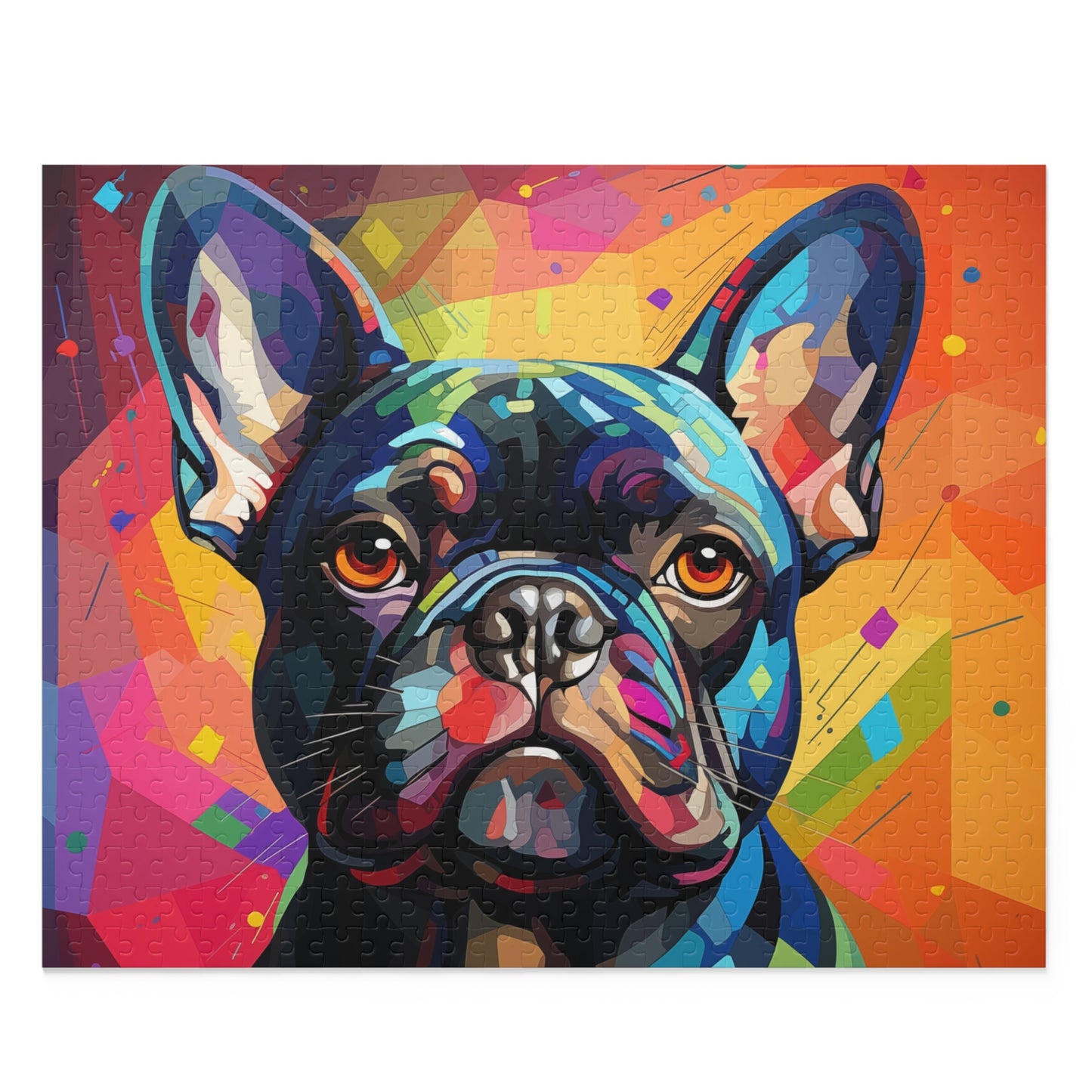 Abstract Frenchie Dog Jigsaw Puzzle Oil Paint for Boys, Girls, Kids Adult Birthday Business Jigsaw Puzzle Gift for Him Funny Humorous Indoor Outdoor Game Gift For Her Online-1