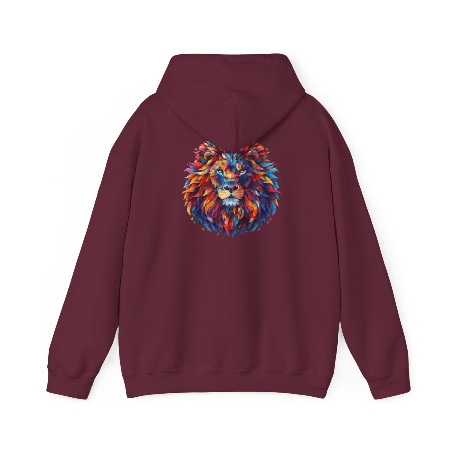 Lion Head Graphic Unisex Heavy Blend™ Hooded Sweatshirt Cotton Funny Humorous Graphic Soft Premium Unisex Men Women Maroon Hooded Sweatshirt Birthday Gift-3