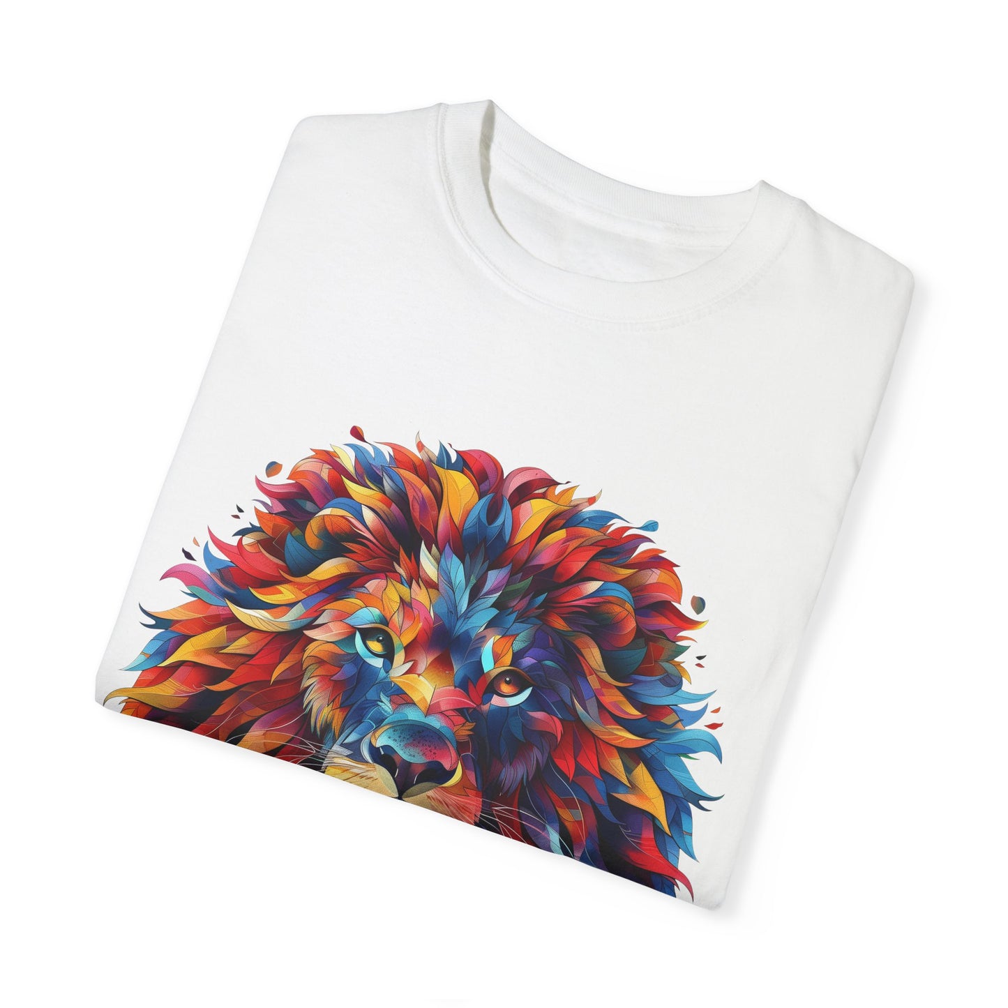 Lion Head Cool Graphic Design Novelty Unisex Garment-dyed T-shirt Cotton Funny Humorous Graphic Soft Premium Unisex Men Women White T-shirt Birthday Gift-23