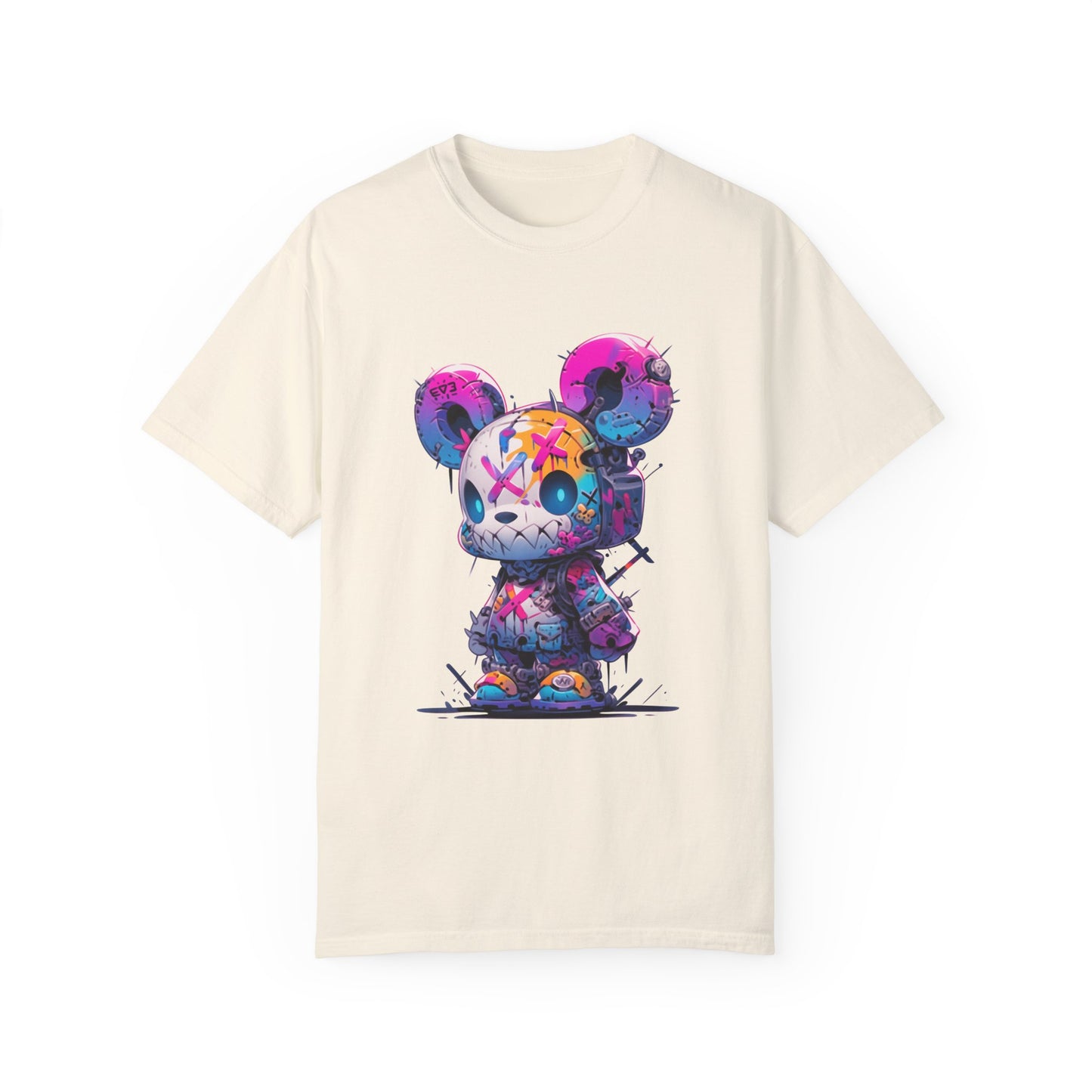 Hip Hop Teddy Bear Graphic Unisex Garment-dyed T-shirt Cotton Funny Humorous Graphic Soft Premium Unisex Men Women Ivory T-shirt Birthday Gift-10