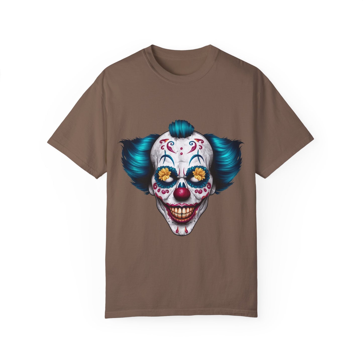 Funny Horror Scary Clown Face Urban Sarcastic Graphic Unisex Garment Dyed T-shirt Cotton Funny Humorous Graphic Soft Premium Unisex Men Women Espresso T-shirt Birthday Gift-15