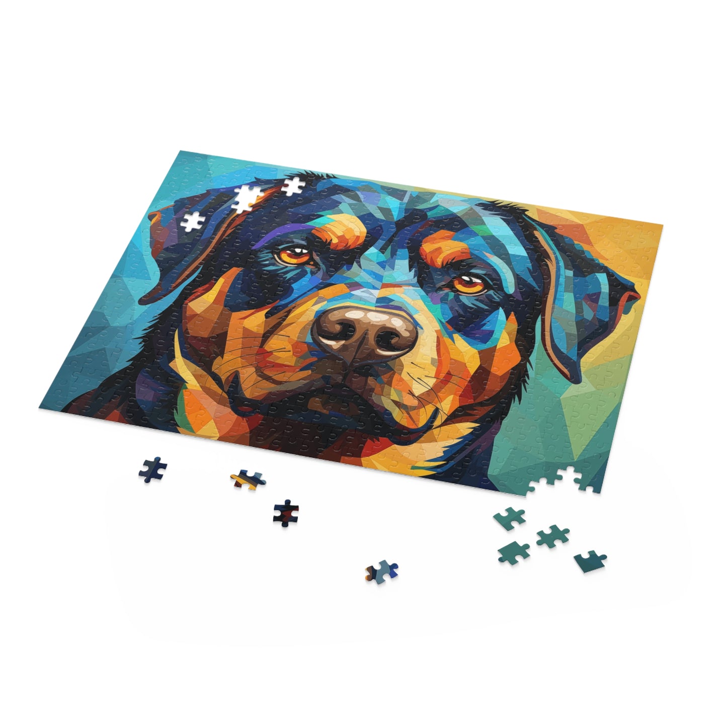 Watercolor Rottweiler Puzzle for Boys, Girls, Kids - Jigsaw Vibrant Oil Paint Dog Puzzle - Abstract Lover Gift - Rottweiler Trippy Puzzle Adult Birthday Business Jigsaw Puzzle Gift for Him Funny Humorous Indoor Outdoor Game Gift For Her Online-5