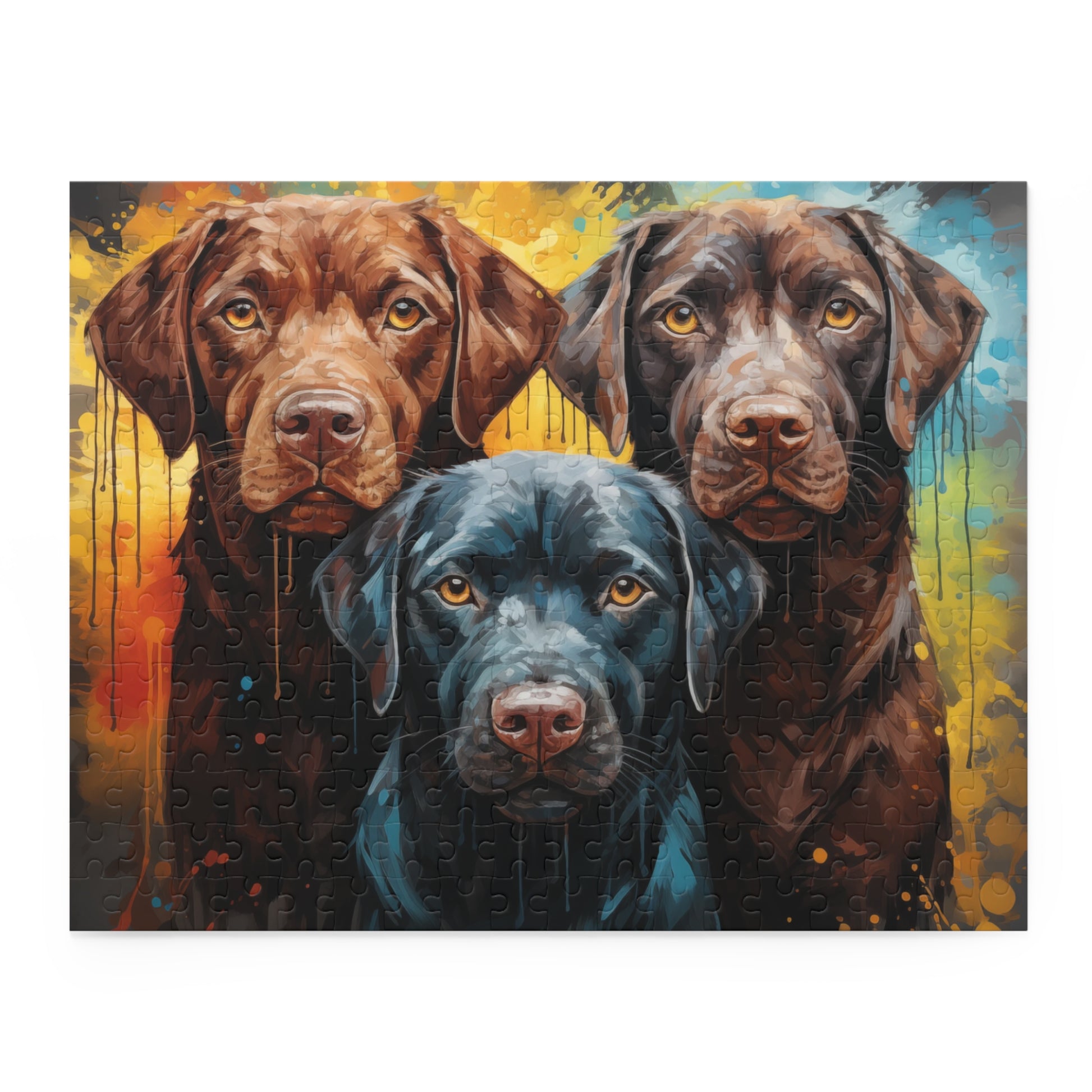 Labrador Abstract Watercolor Vibrant Jigsaw Dog Puzzle Adult Birthday Business Jigsaw Puzzle Gift for Him Funny Humorous Indoor Outdoor Game Gift For Her Online-3