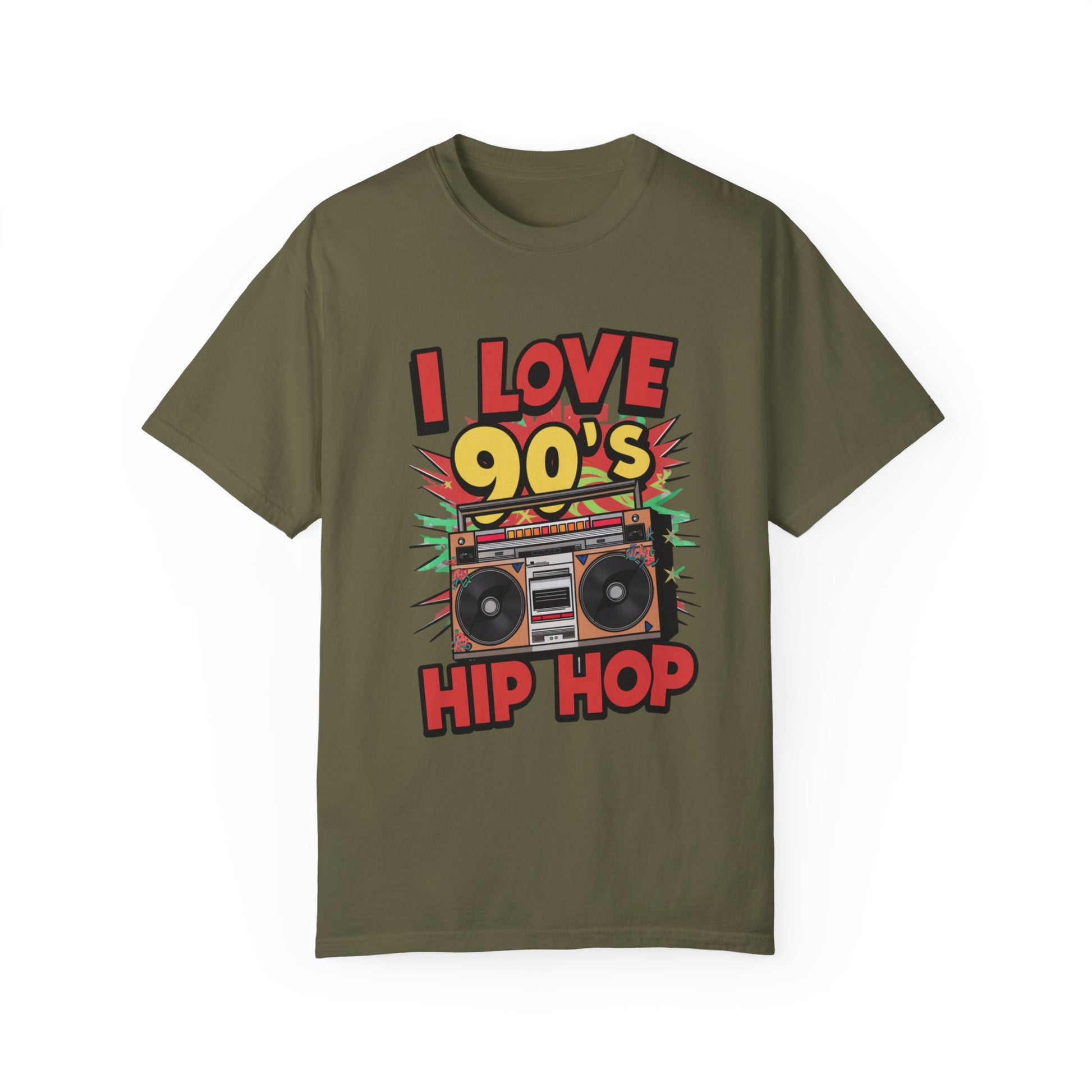 I Love 90's Hip Hop Graphic Unisex Garment-dyed T-shirt Cotton Funny Humorous Graphic Soft Premium Unisex Men Women Sage T-shirt Birthday Gift-13