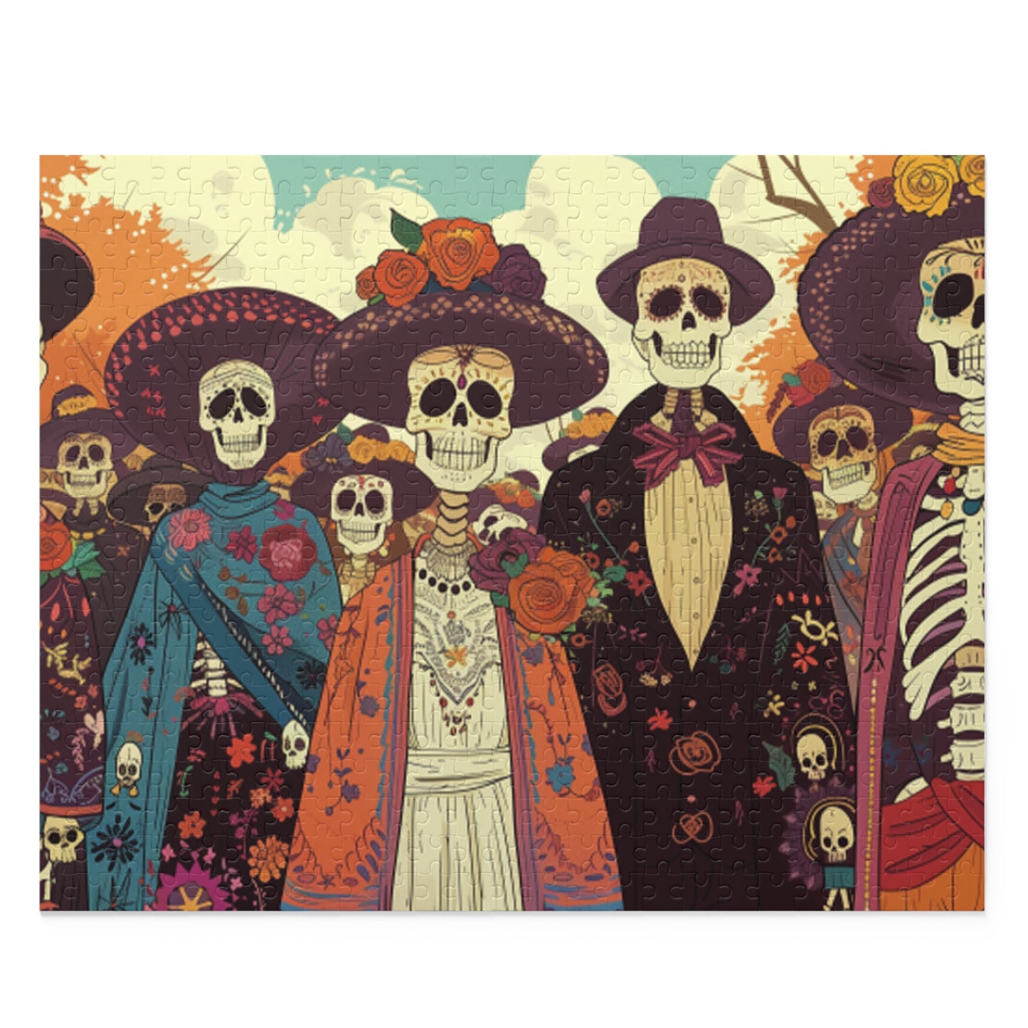 Mexican Art Day of the Dead Día de Muertos Jigsaw Puzzle Adult Birthday Business Jigsaw Puzzle Gift for Him Funny Humorous Indoor Outdoor Game Gift For Her Online-1