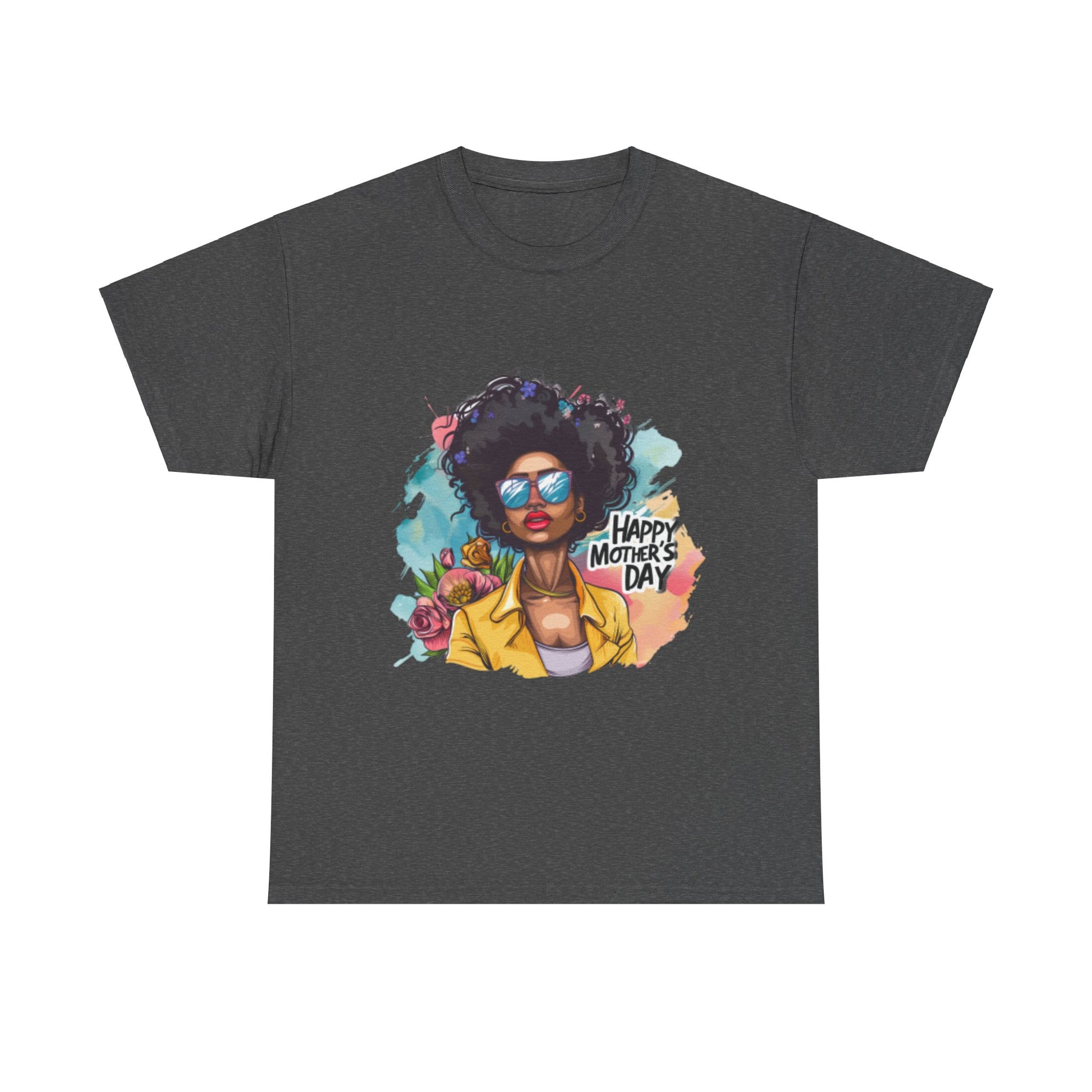 Happy Mother's Day African American Mom Graphic Unisex Heavy Cotton Tee Cotton Funny Humorous Graphic Soft Premium Unisex Men Women Dark Heather T-shirt Birthday Gift-4