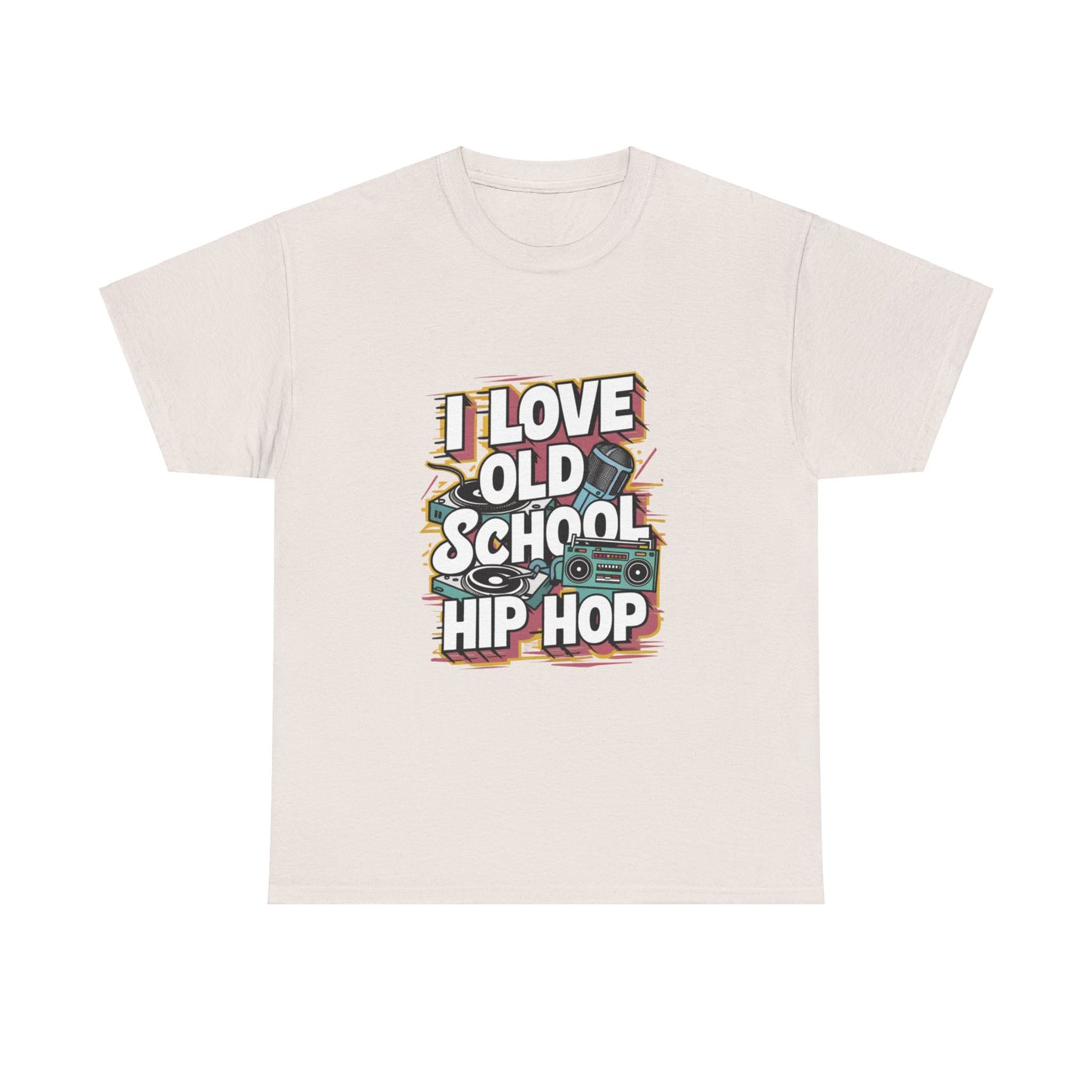 I Love Old School Hip Hop Urban Graphic Unisex Heavy Cotton Tee Cotton Funny Humorous Graphic Soft Premium Unisex Men Women Ice Gray T-shirt Birthday Gift-12