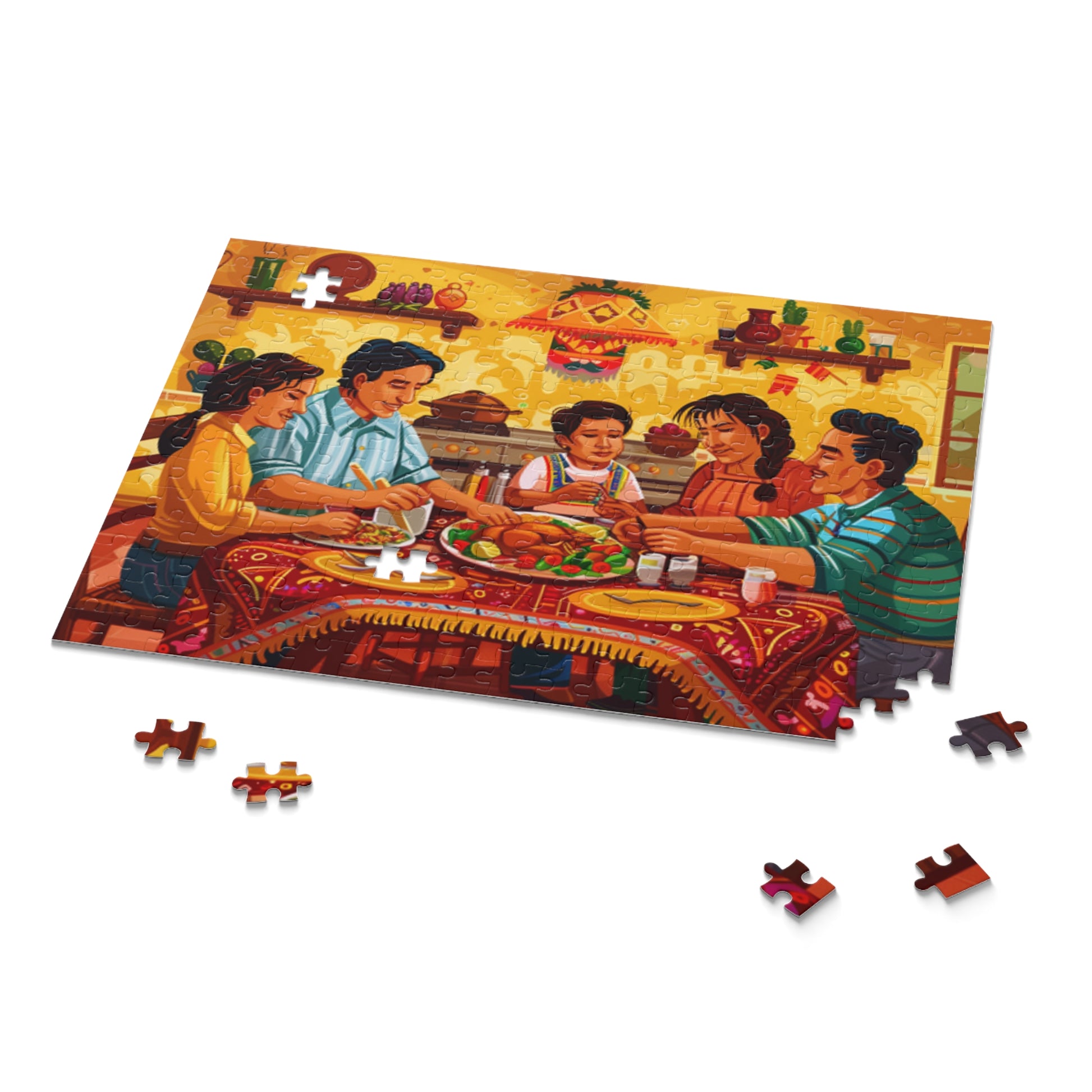 Mexican Family Member Sitting Retro Art Jigsaw Puzzle Adult Birthday Business Jigsaw Puzzle Gift for Him Funny Humorous Indoor Outdoor Game Gift For Her Online-9