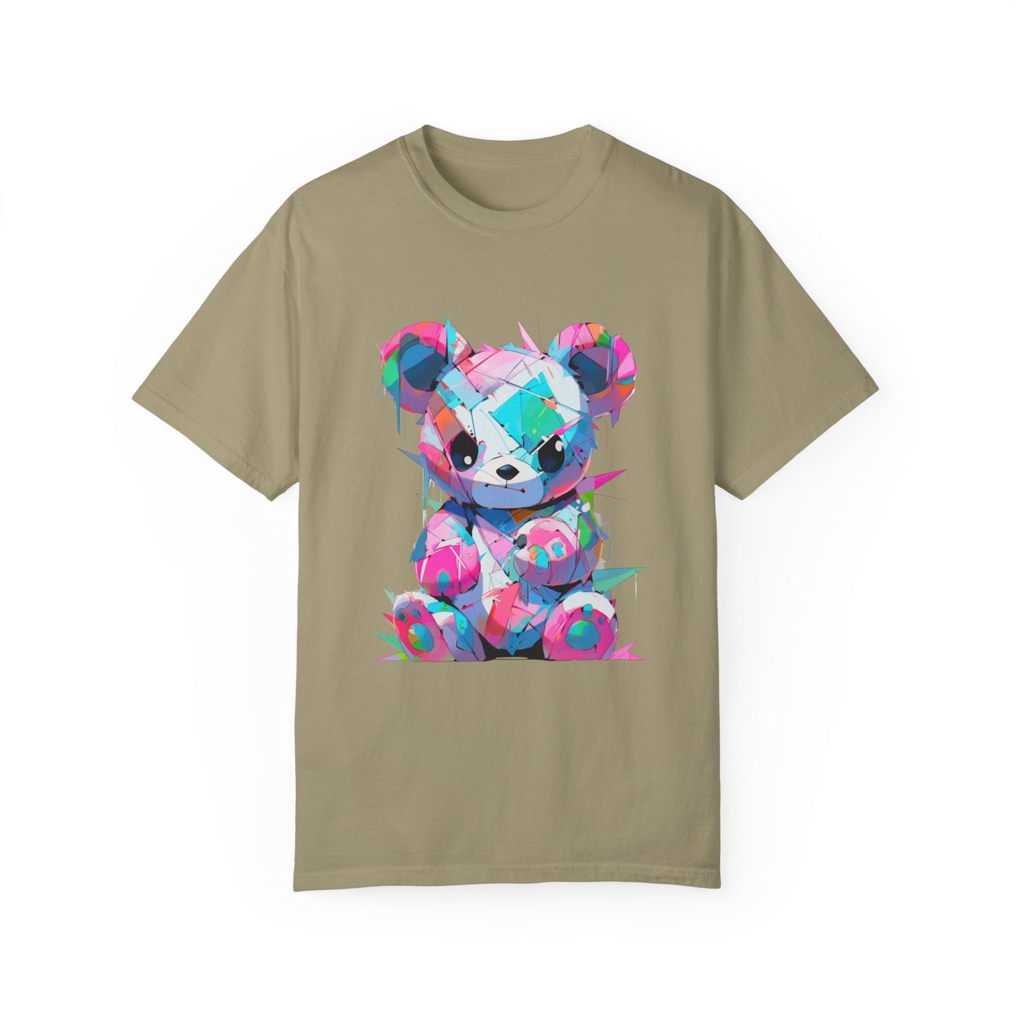 Hip Hop Teddy Bear Graphic Unisex Garment-dyed T-shirt Cotton Funny Humorous Graphic Soft Premium Unisex Men Women Khaki T-shirt Birthday Gift-11