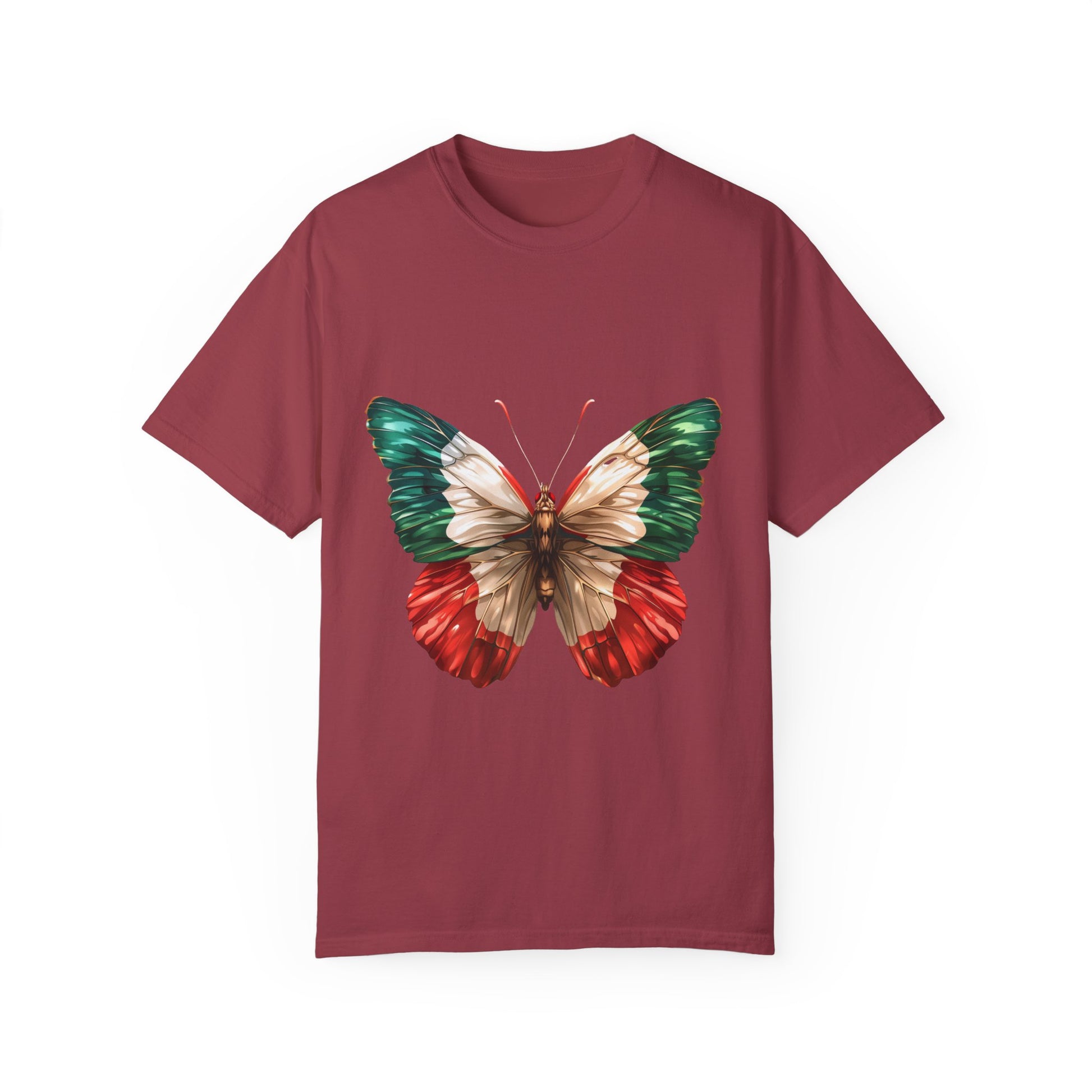 Mexico Flag Butterfly Graphic Unisex Garment Dyed T-shirt Cotton Funny Humorous Graphic Soft Premium Unisex Men Women Chili T-shirt Birthday Gift-7