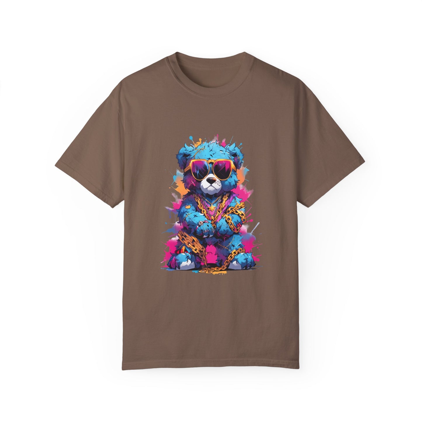 Hip Hop Teddy Bear Graphic Unisex Garment-dyed T-shirt Cotton Funny Humorous Graphic Soft Premium Unisex Men Women Espresso T-shirt Birthday Gift-15