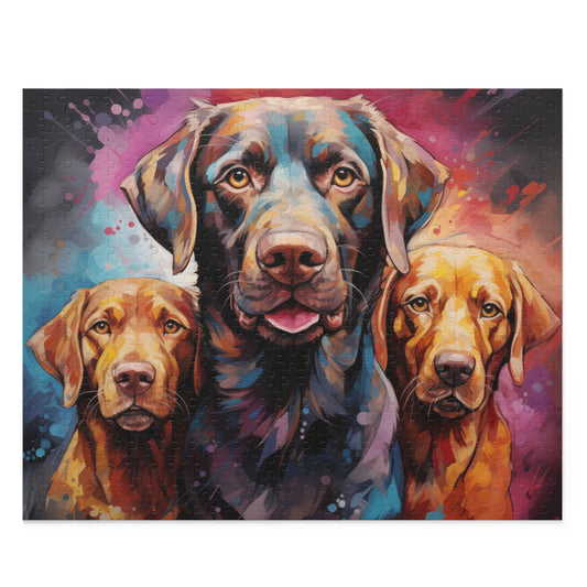 Vibrant Jigsaw Puzzle Watercolor Abstract Labrador Dog for Girls, Boys, Kids Adult Birthday Business Jigsaw Puzzle Gift for Him Funny Humorous Indoor Outdoor Game Gift For Her Online-1