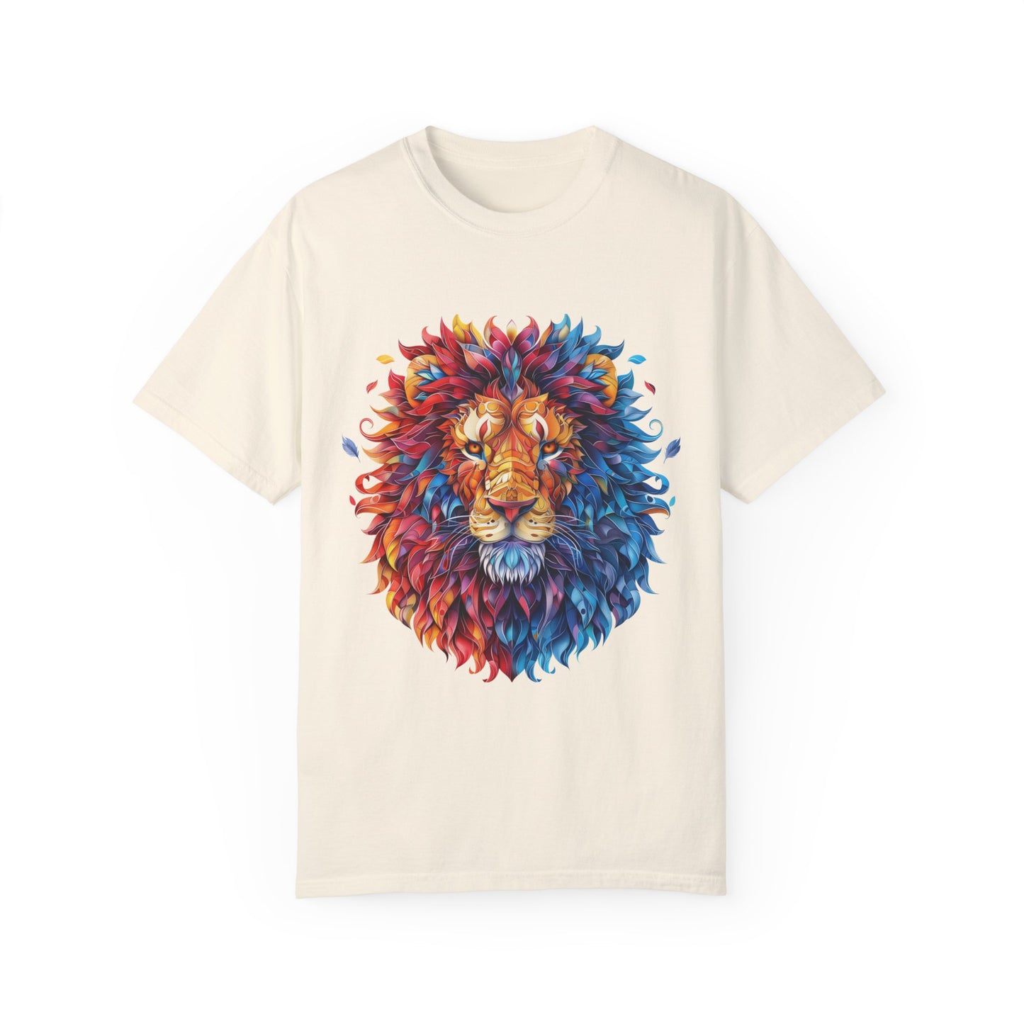 Lion Head Cool Graphic Design Novelty Unisex Garment-dyed T-shirt Cotton Funny Humorous Graphic Soft Premium Unisex Men Women Ivory T-shirt Birthday Gift-10