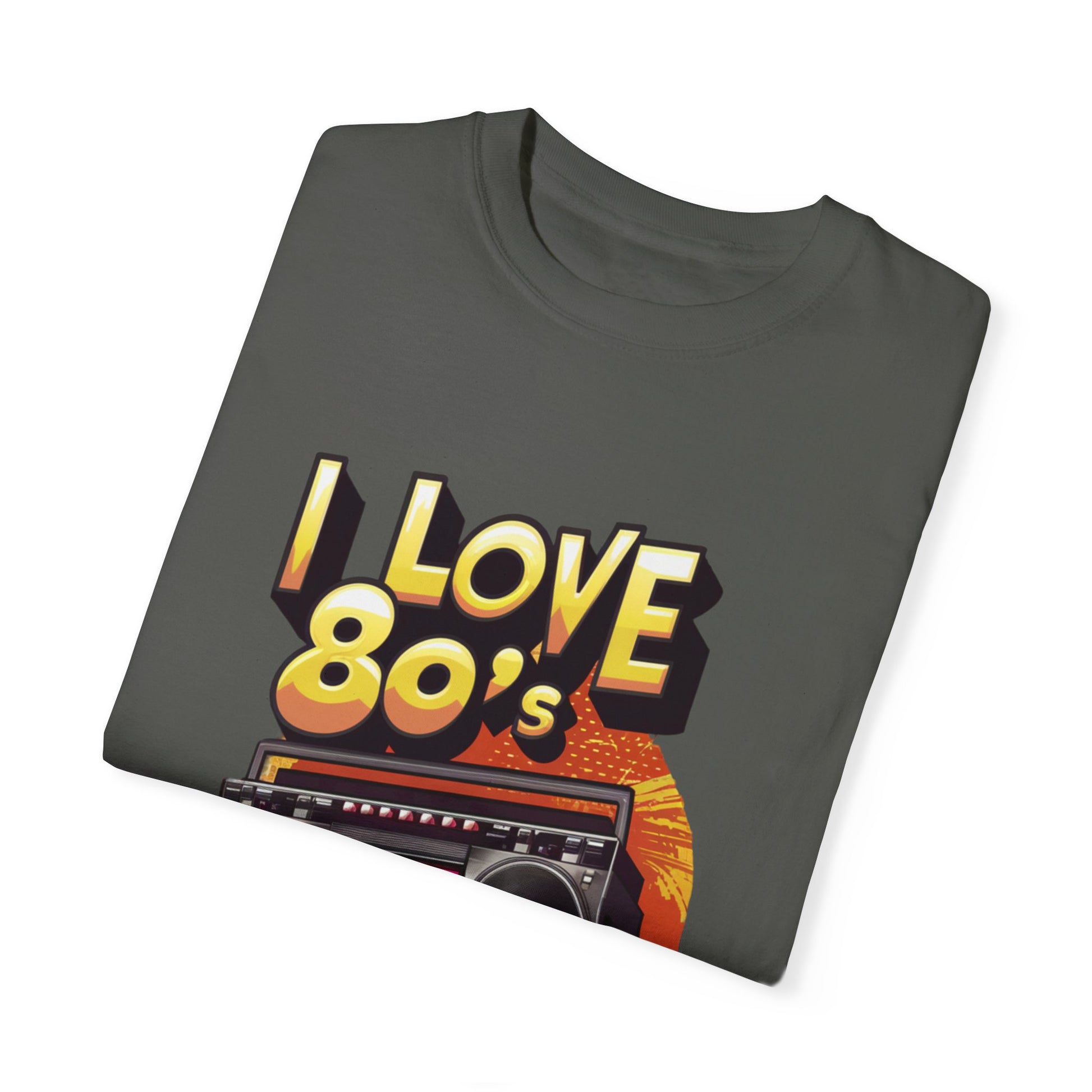 I Love 80's Hip Hop Graphic Unisex Garment-dyed T-shirt Cotton Funny Humorous Graphic Soft Premium Unisex Men Women Pepper T-shirt Birthday Gift-50