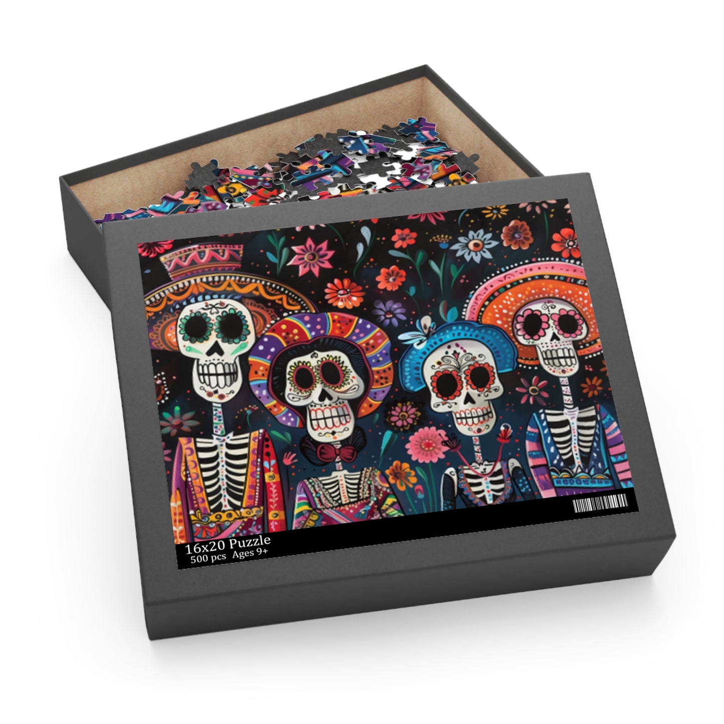 Mexican Art Day of the Dead Día de Muertos Jigsaw Puzzle Adult Birthday Business Jigsaw Puzzle Gift for Him Funny Humorous Indoor Outdoor Game Gift For Her Online-4