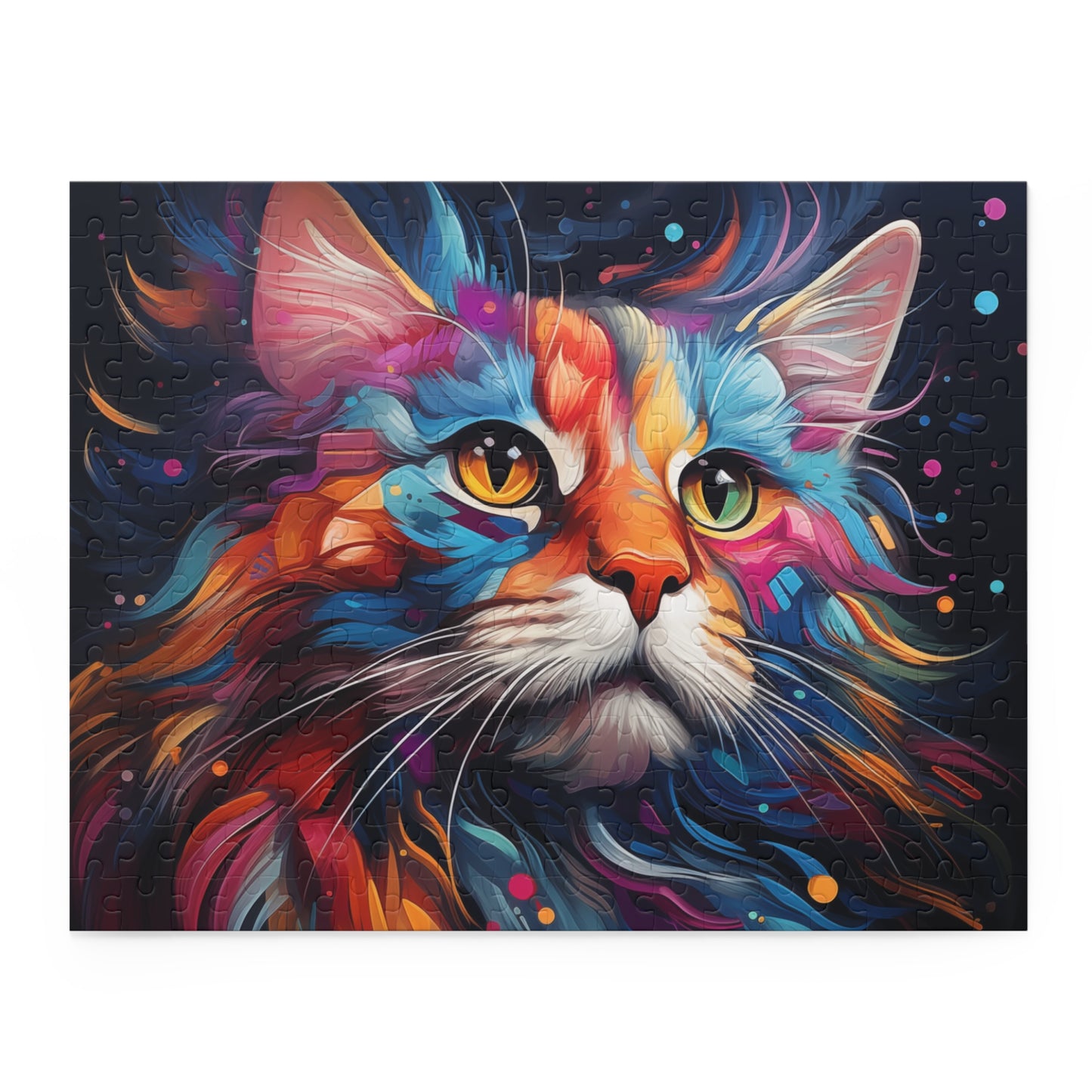 Abstract Watercolor Cat Jigsaw Puzzle Adult Birthday Business Jigsaw Puzzle Gift for Him Funny Humorous Indoor Outdoor Game Gift For Her Online-3