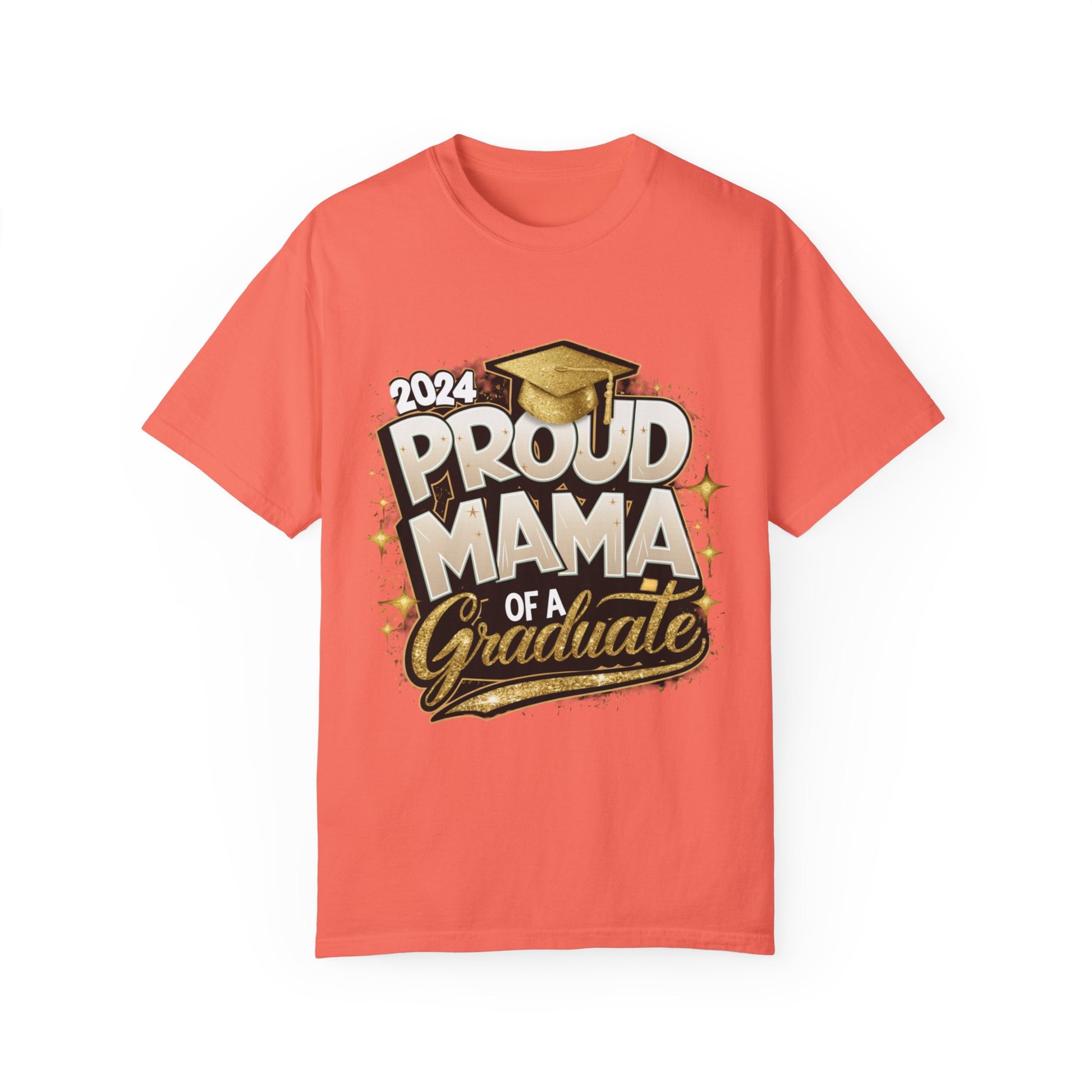 Proud Mama of a 2024 Graduate Unisex Garment-dyed T-shirt Cotton Funny Humorous Graphic Soft Premium Unisex Men Women Bright Salmon T-shirt Birthday Gift-6