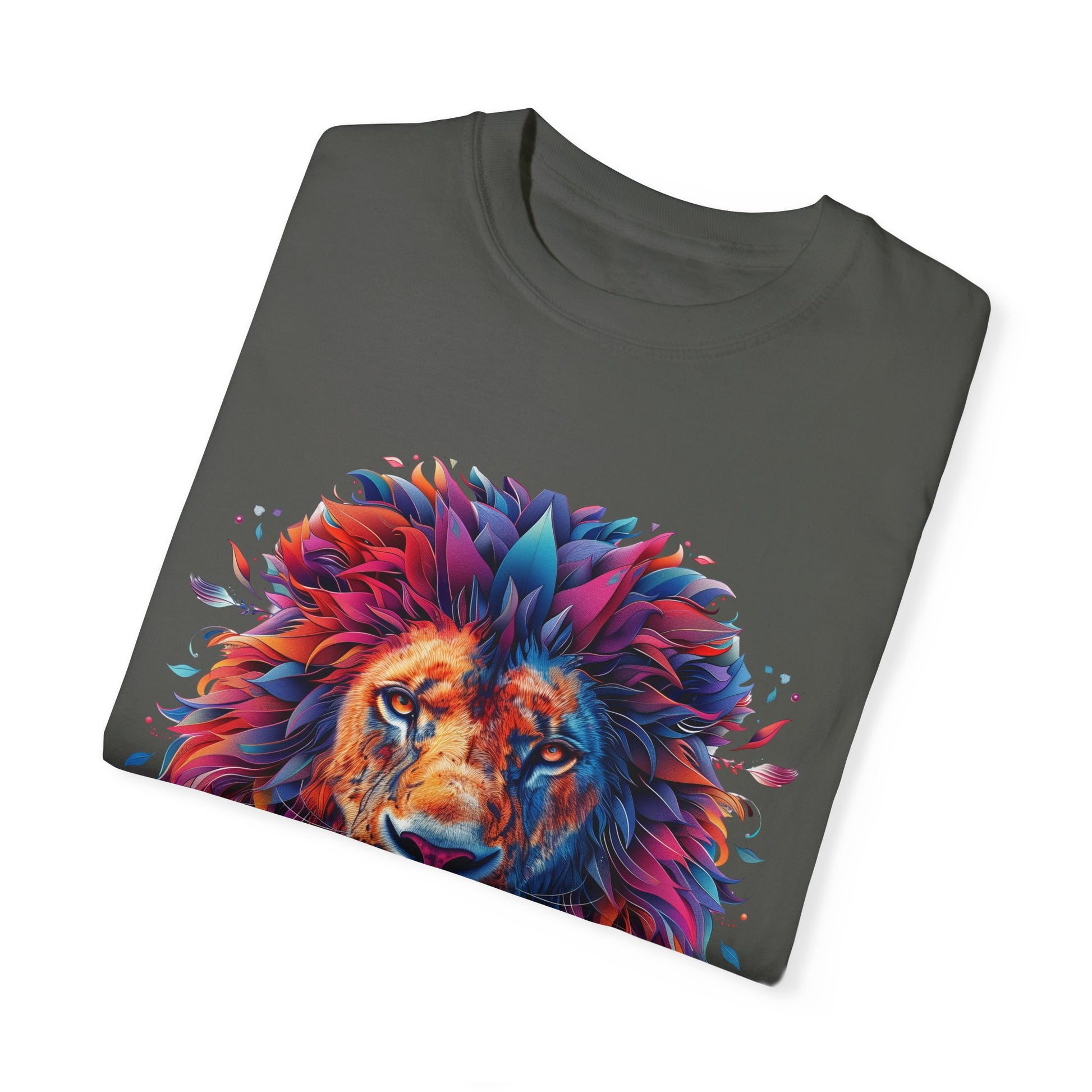 Lion Head Cool Graphic Design Novelty Unisex Garment-dyed T-shirt Cotton Funny Humorous Graphic Soft Premium Unisex Men Women Pepper T-shirt Birthday Gift-50